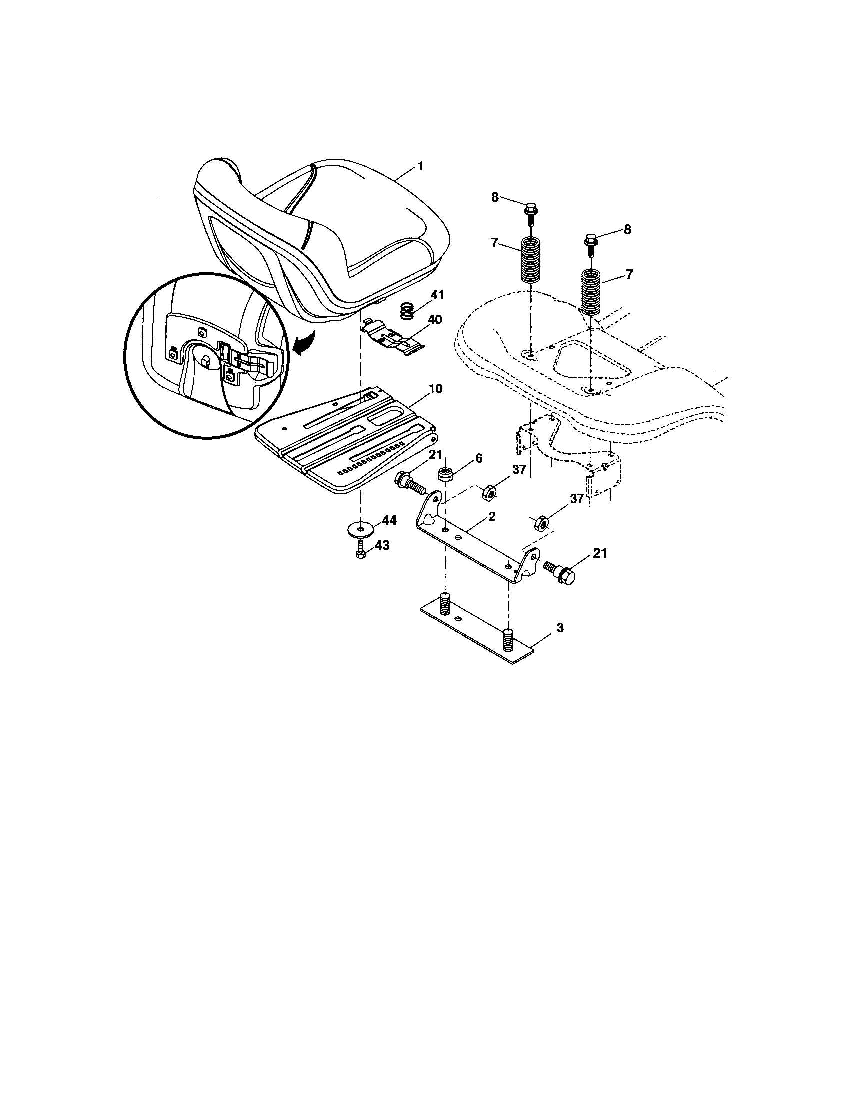 Craftsman 917287461 seat assembly diagram