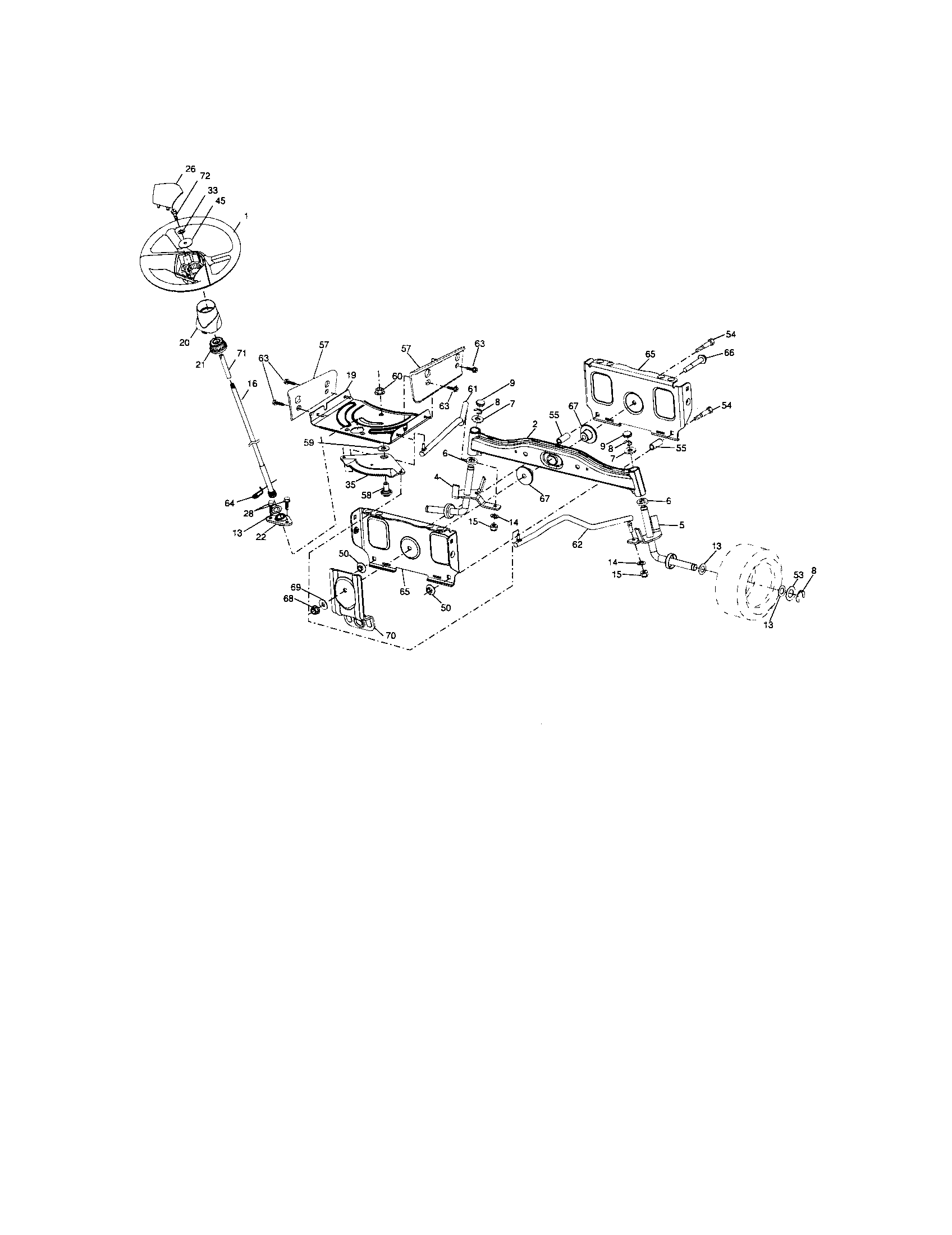 Craftsman 917287121 steering assembly diagram