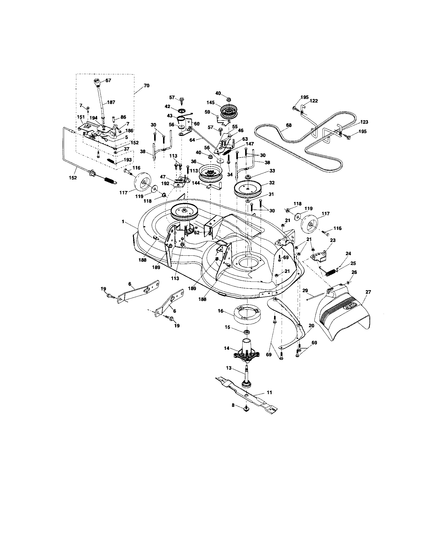 Craftsman 917287121 mower deck diagram