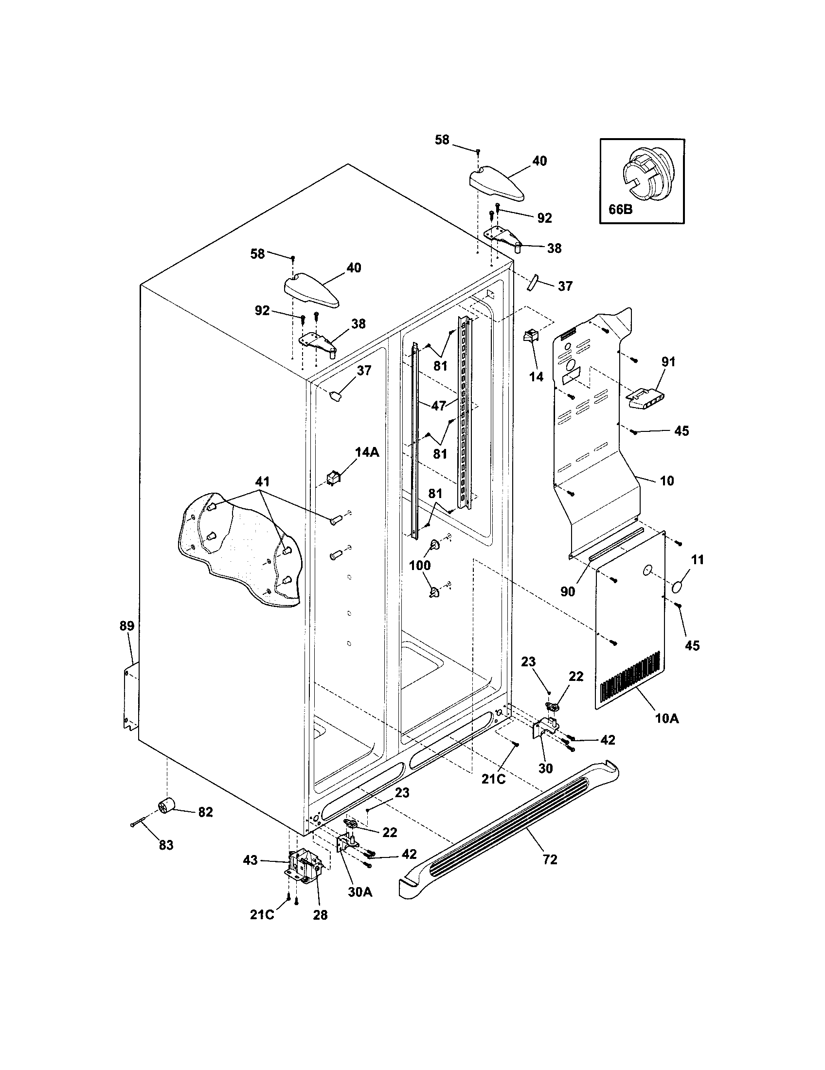 Crosley CRSE234FW0 cabinet diagram