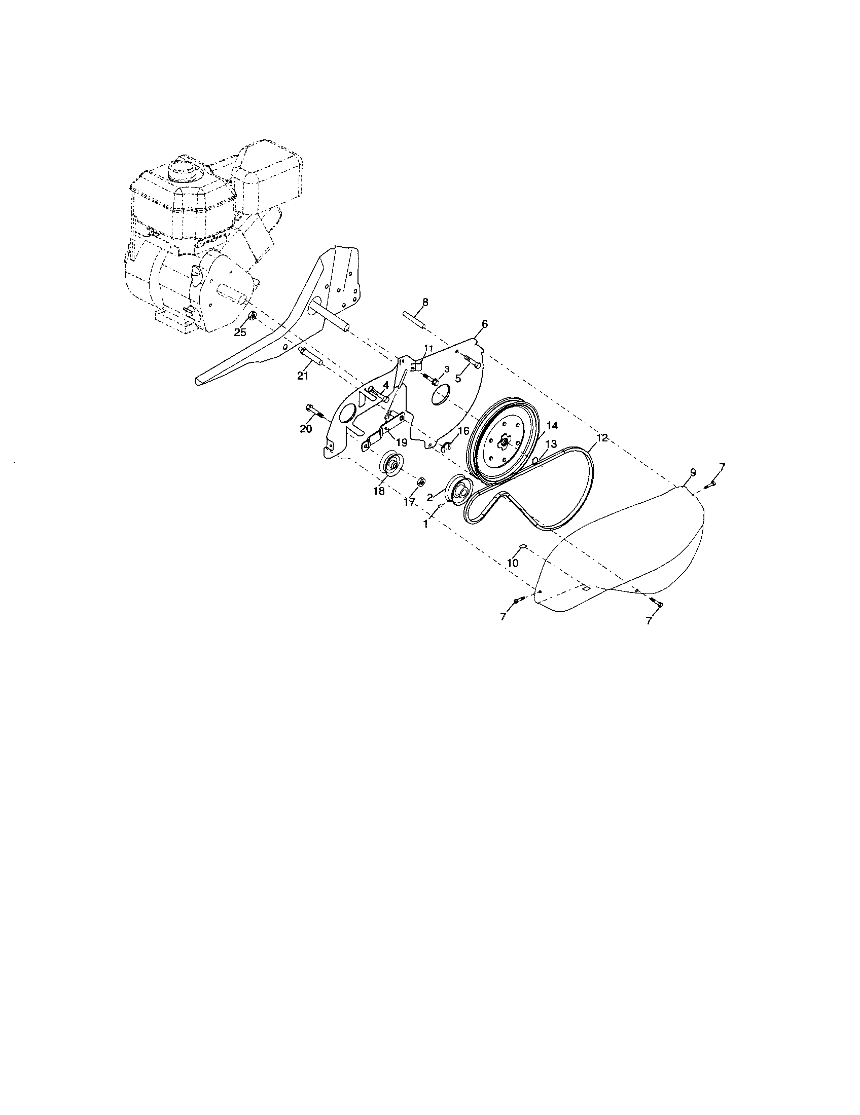 Craftsman 917297011 belt guard and pulley diagram