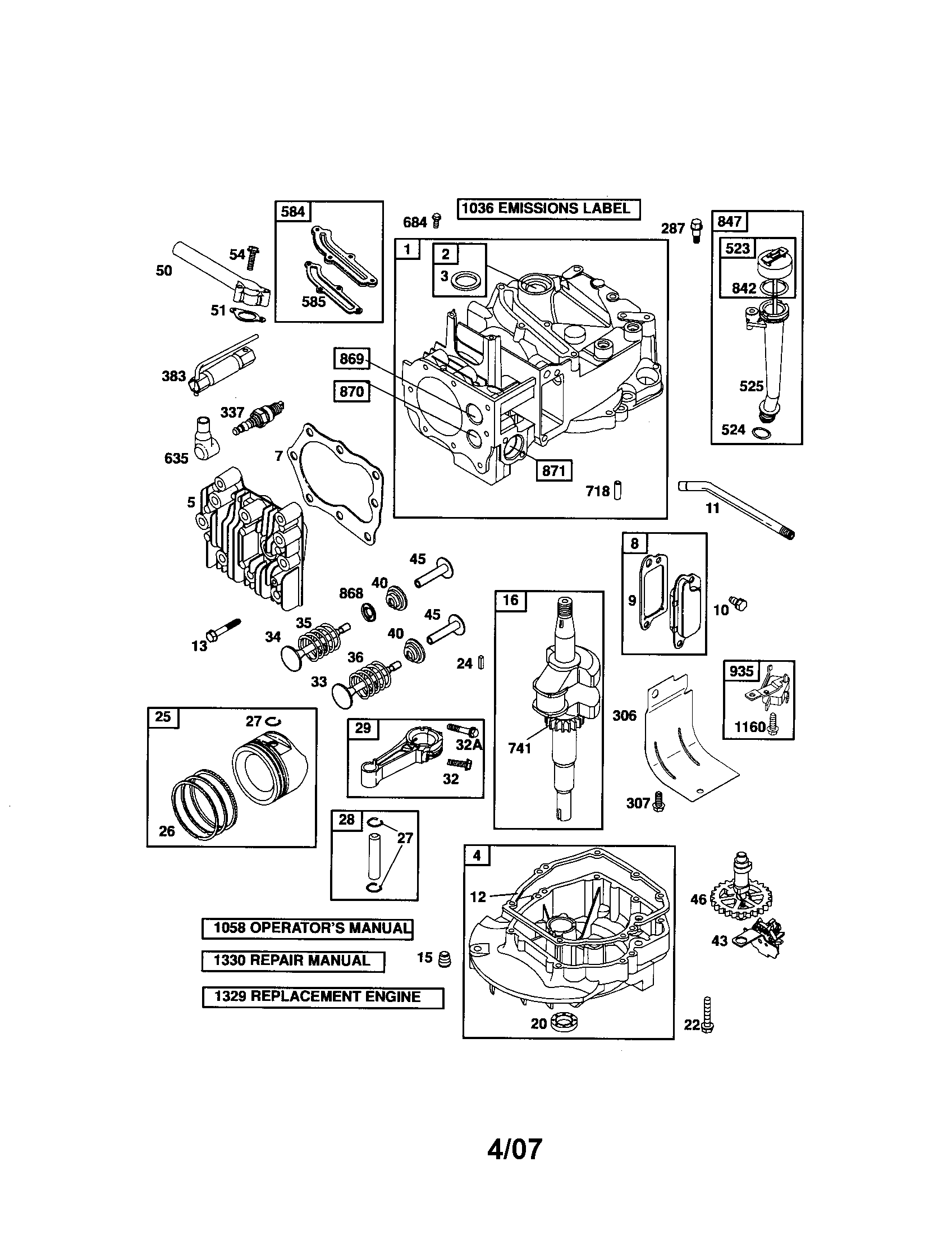 Craftsman 917370543 cylinder/sump/crankshaft diagram