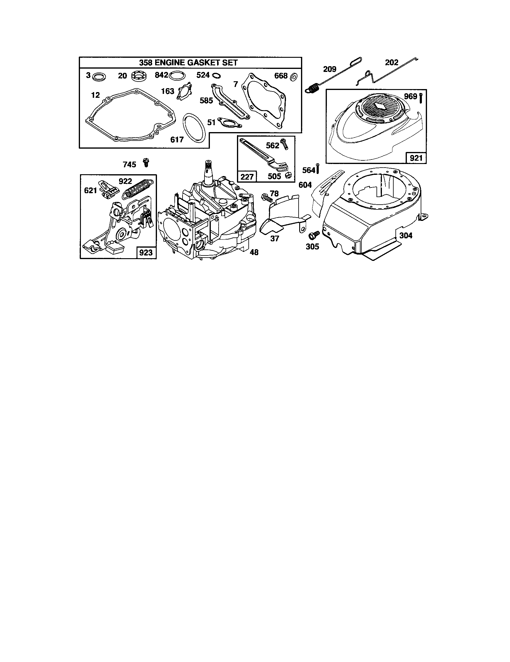 Craftsman 917370543 blower housing/short block diagram