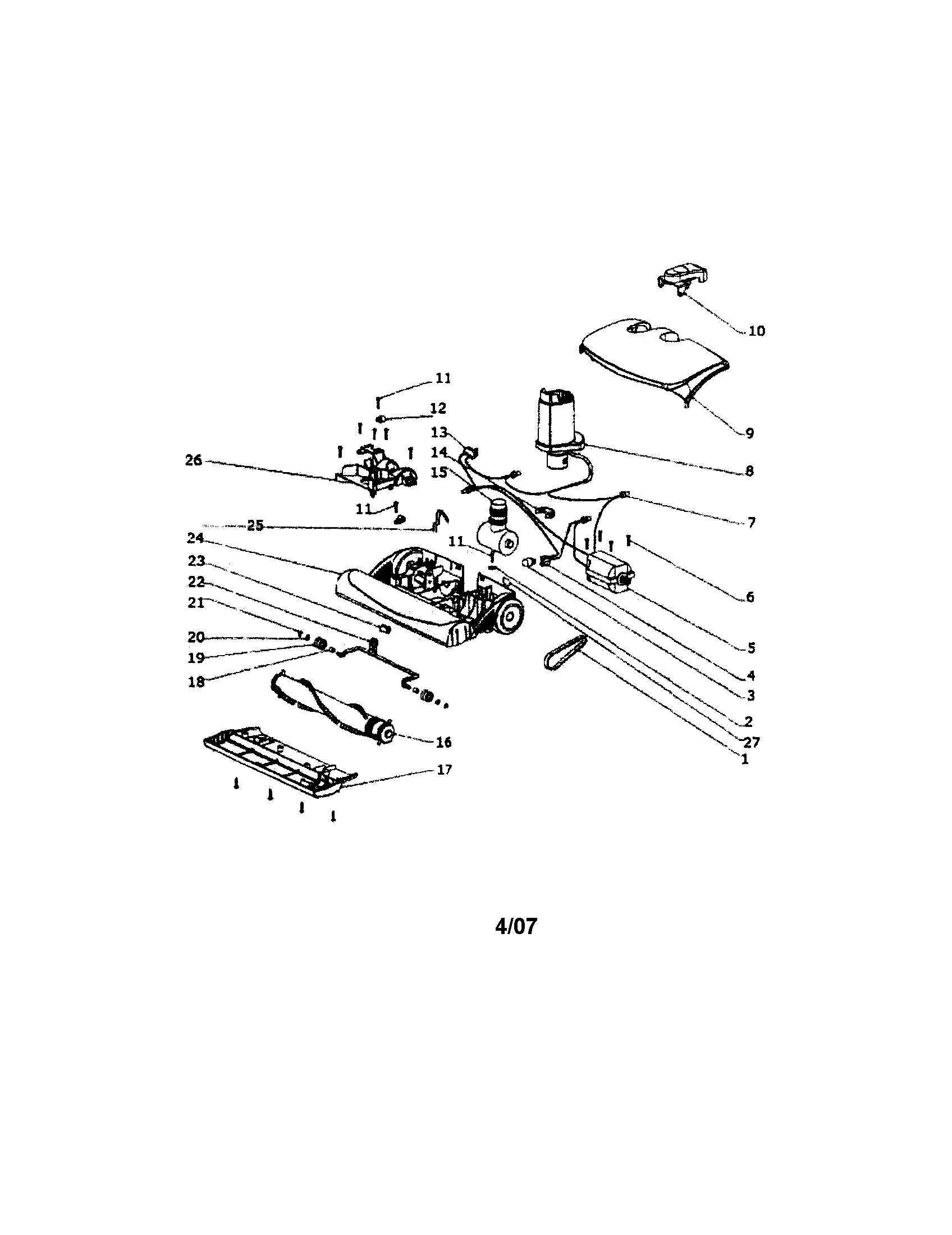 Electrolux EL7020A power head  - 75992-1 diagram