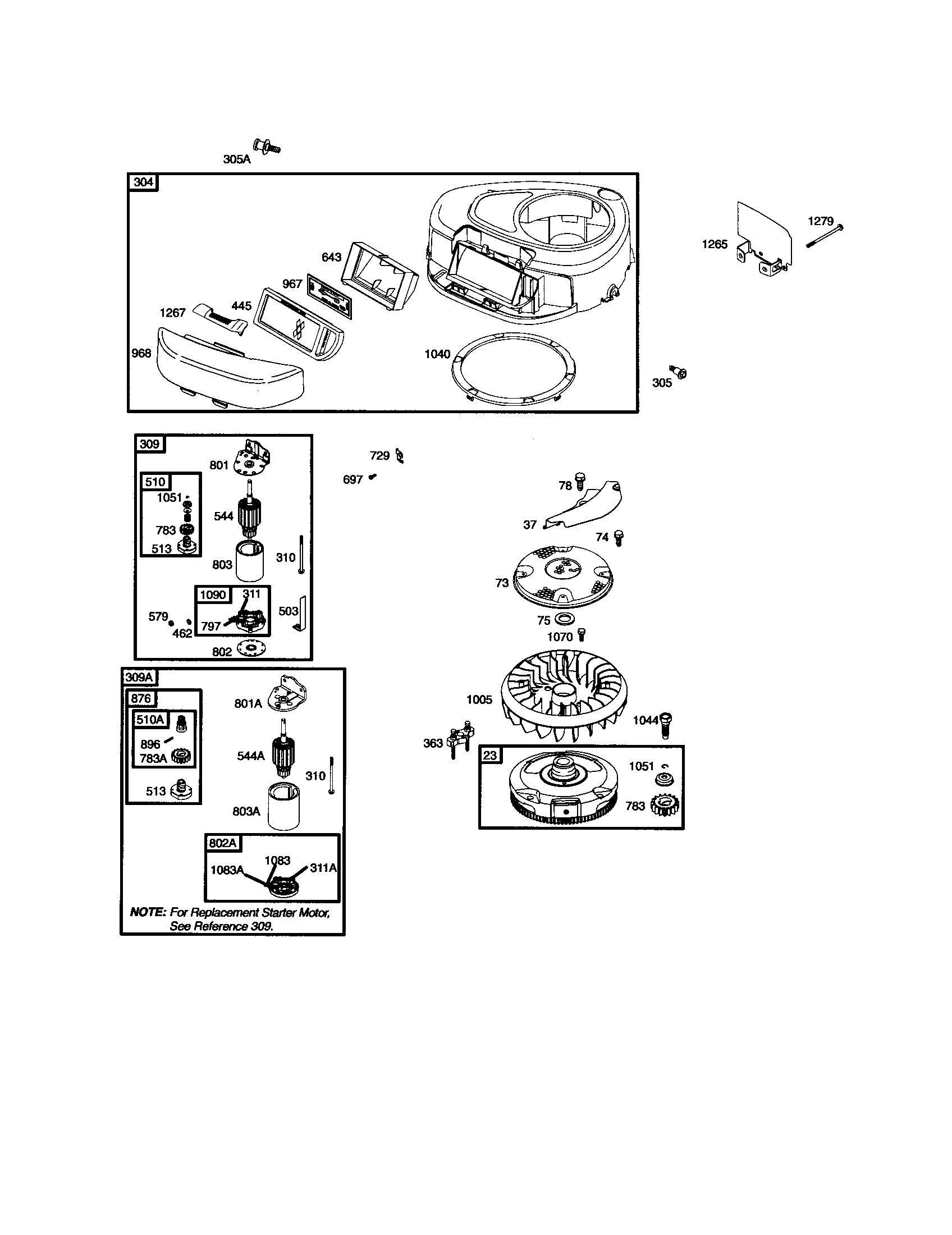 Craftsman 917256340 blower housing/starter motor diagram