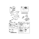 Briggs & Stratton 122T02-3824-B6 housing/starter/tank diagram