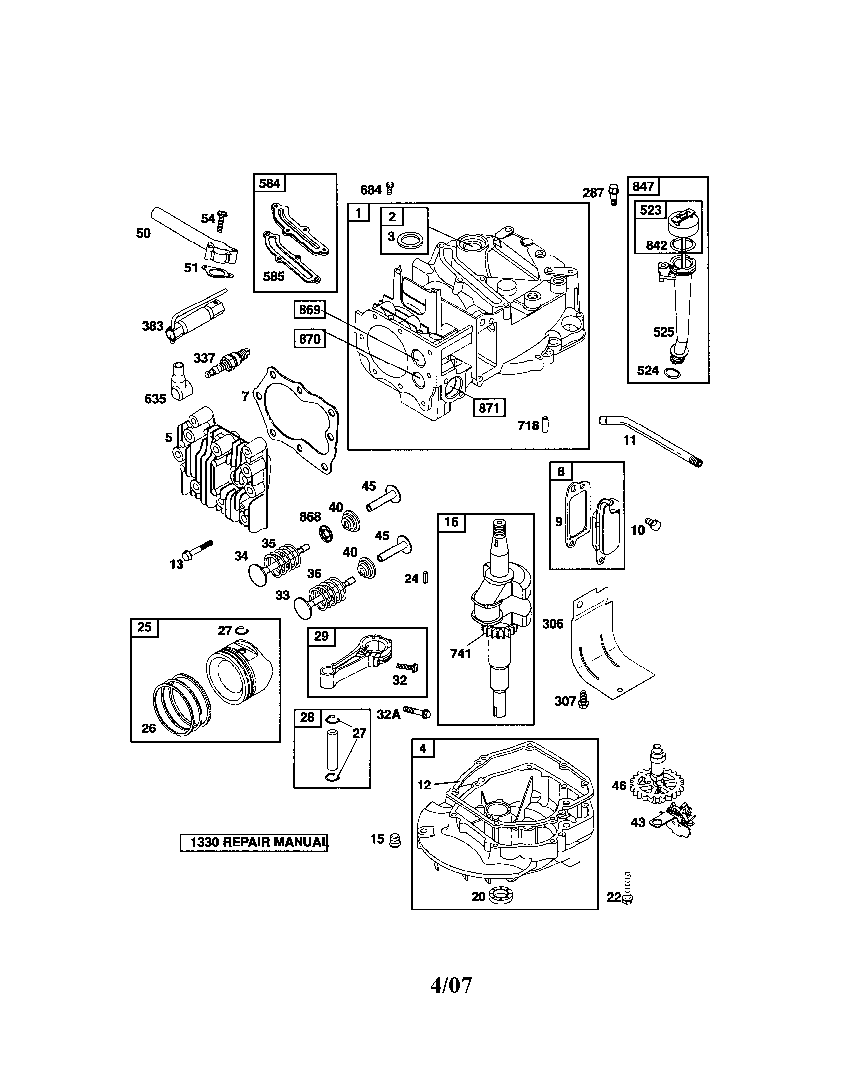 Craftsman 917376793 cylinder/crankshaft/sump diagram