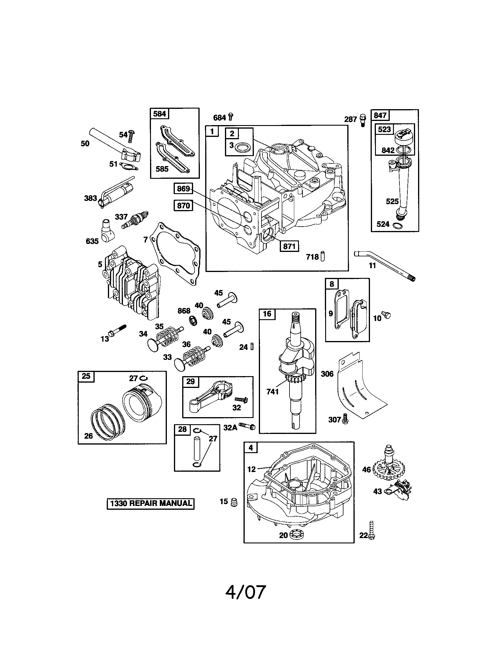 Craftsman 917370536 cylinder assy./crankshaft/sump diagram