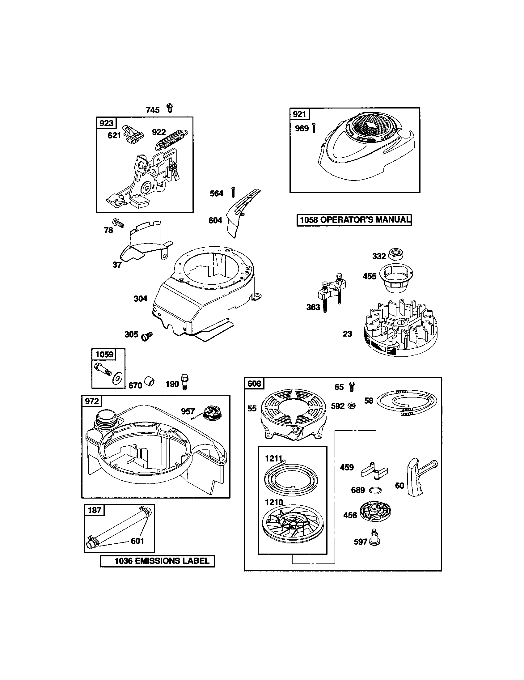 Craftsman 917370536 housing/starter/tank diagram