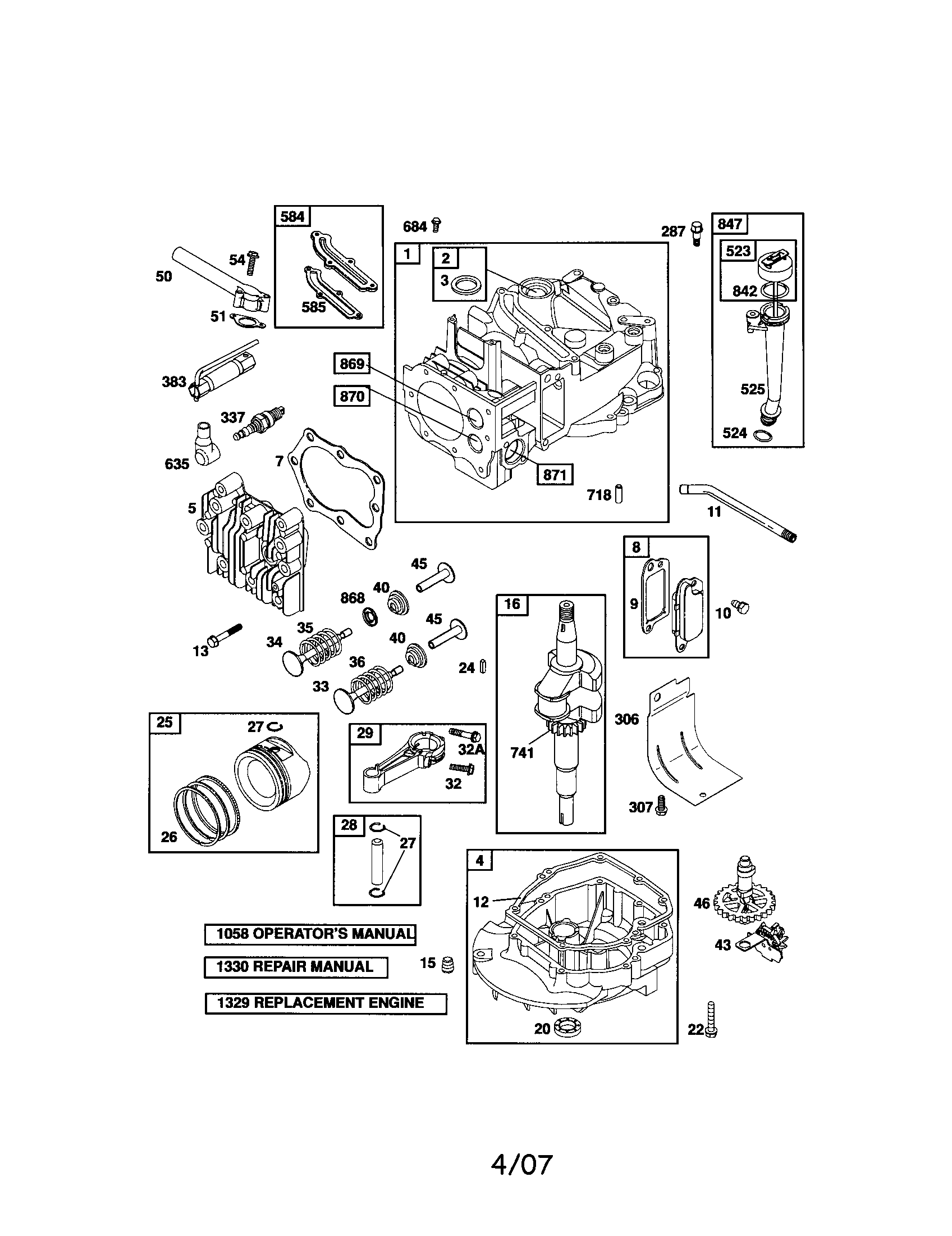 Craftsman 917376746 cylinder/crankshaft/sump diagram
