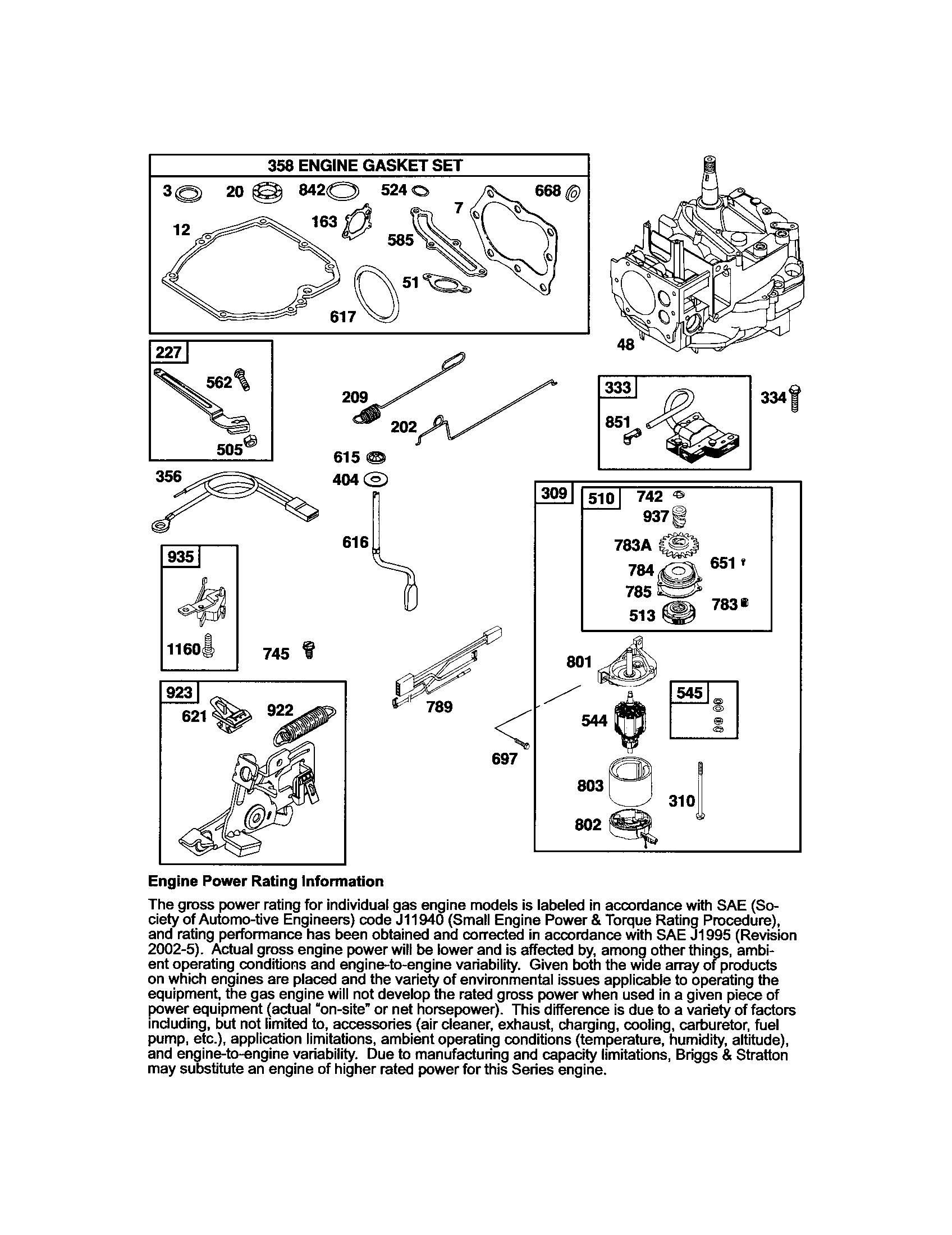 Craftsman 917376746 short block/starter motor diagram