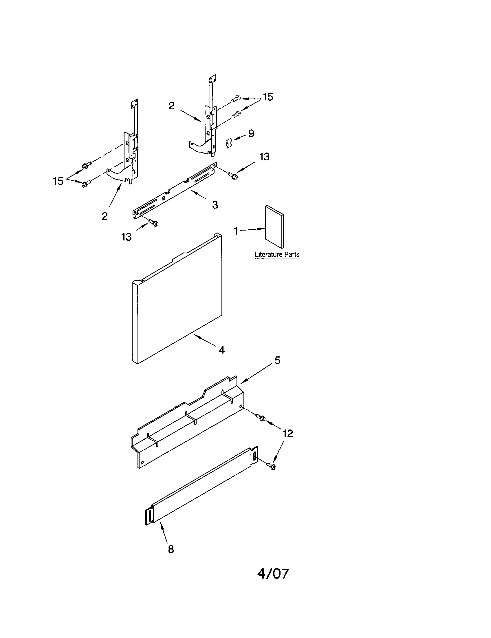 Whirlpool DU1055XTPQ3 door/panel diagram