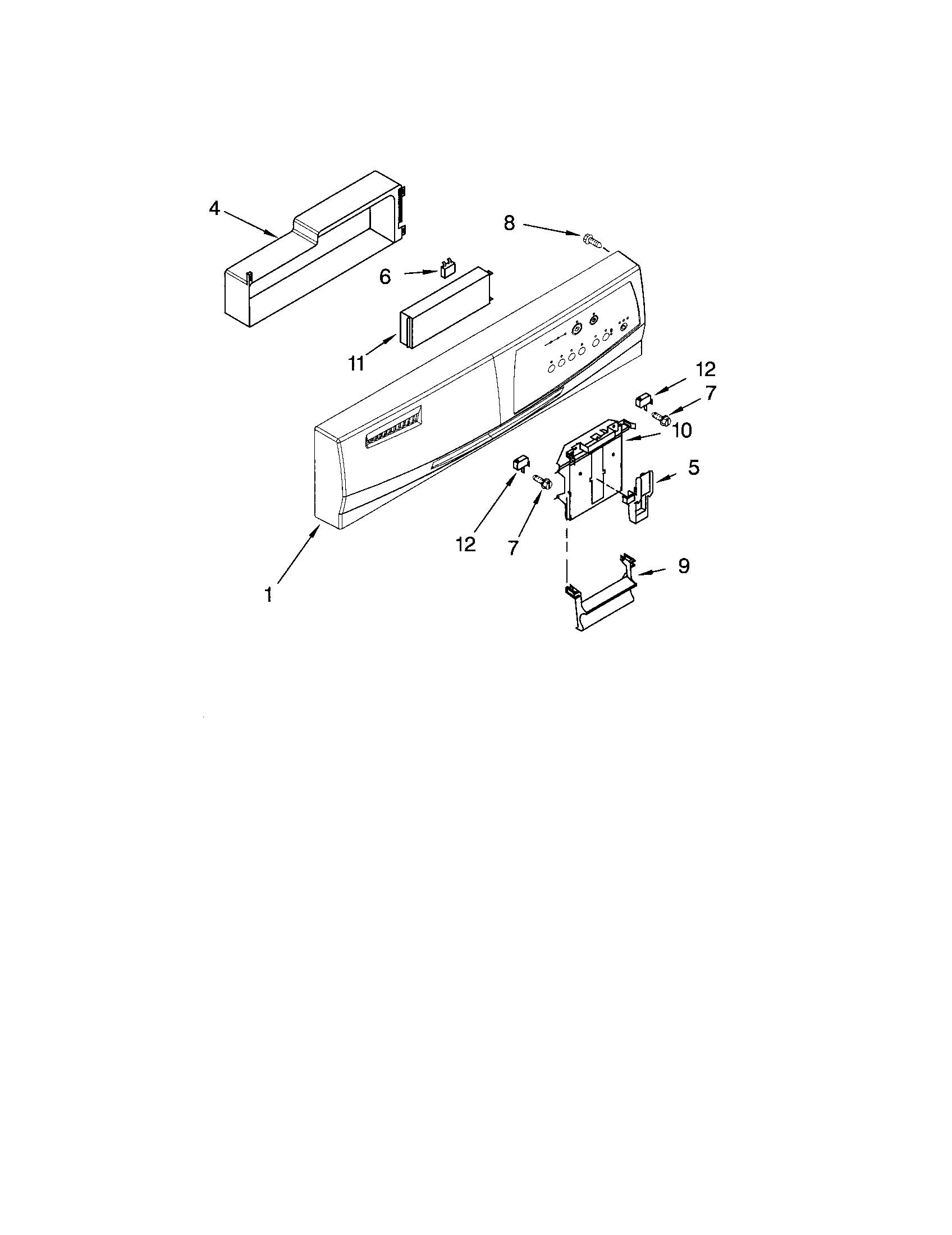 Whirlpool DU1055XTPQ3 control panel diagram