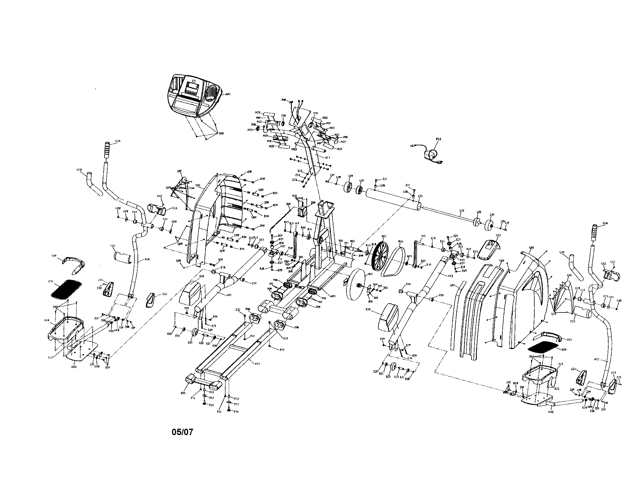 Horizon PSE7 elliptical diagram