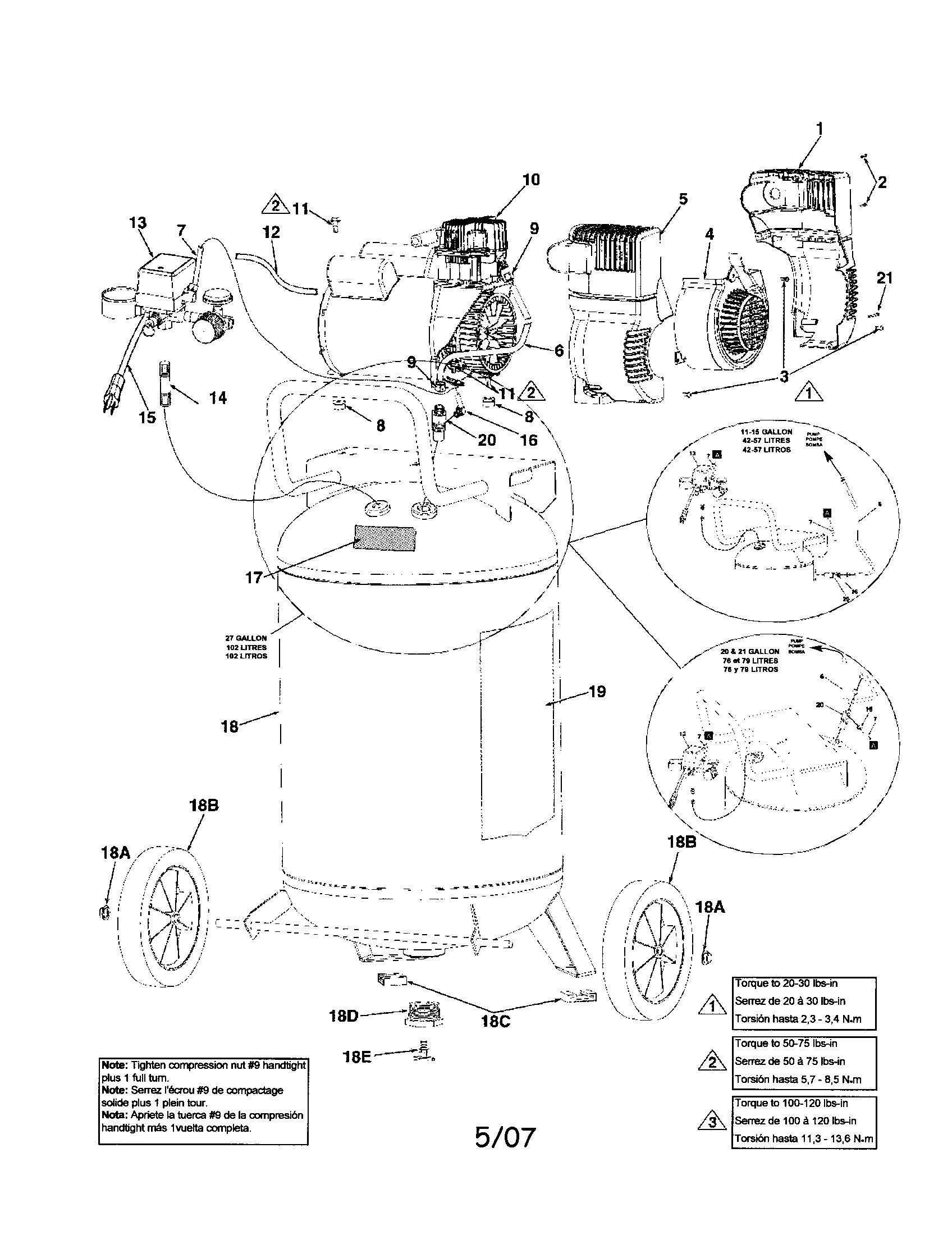 Coleman L0602712 tank/pump/motor diagram