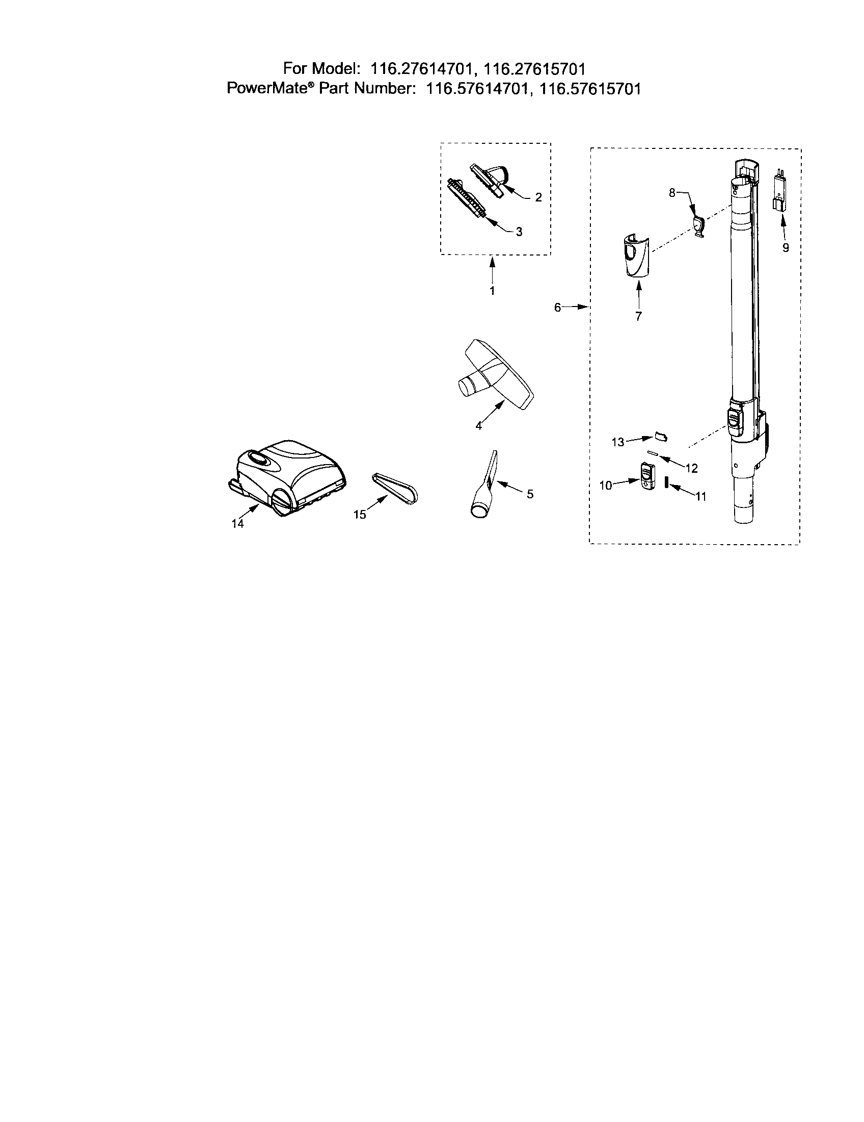 Kenmore 11627614701 attachments diagram