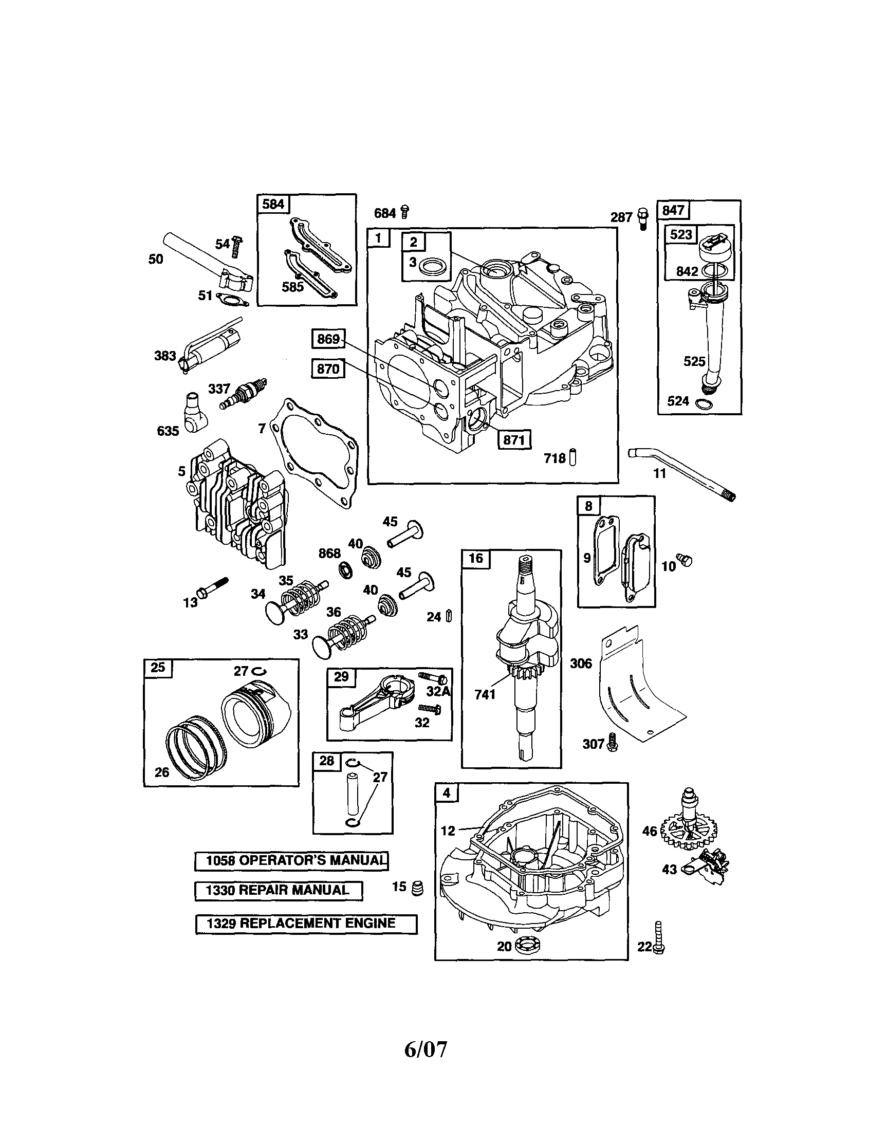 Craftsman 917370584 cylinder/crankshaft/sump diagram