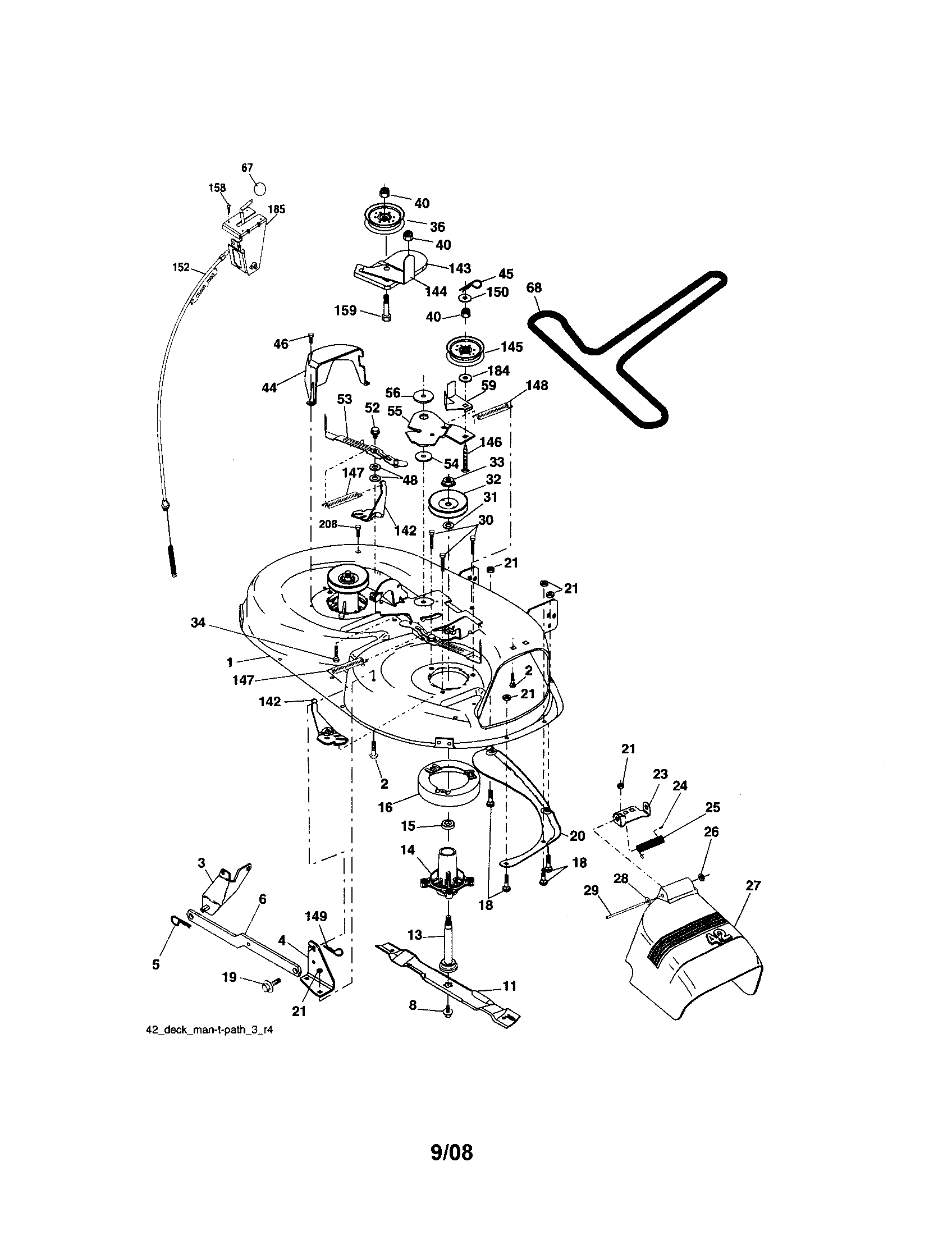 Craftsman 917287052 mower deck diagram
