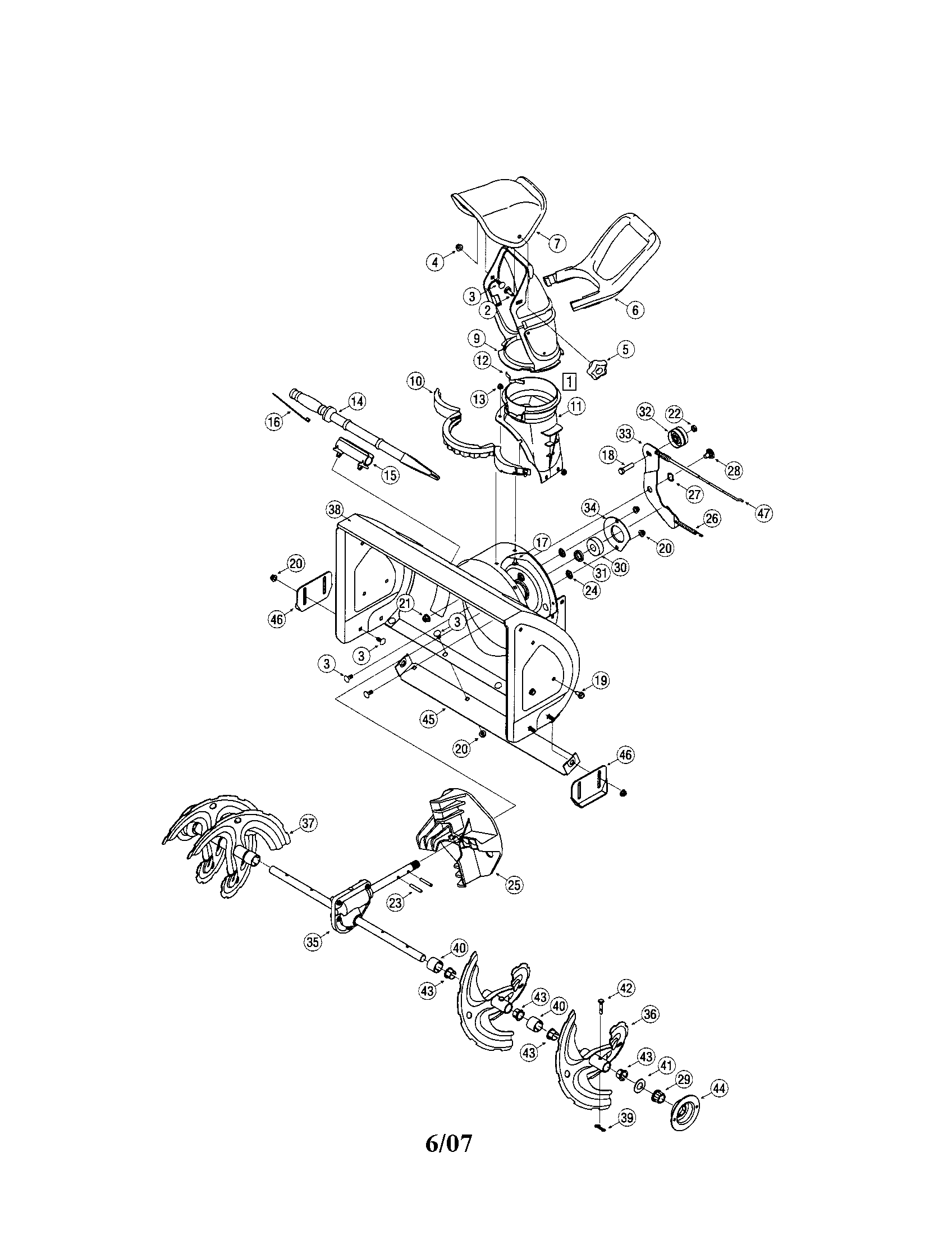 MTD 31A-3CDE799 chute assembly diagram