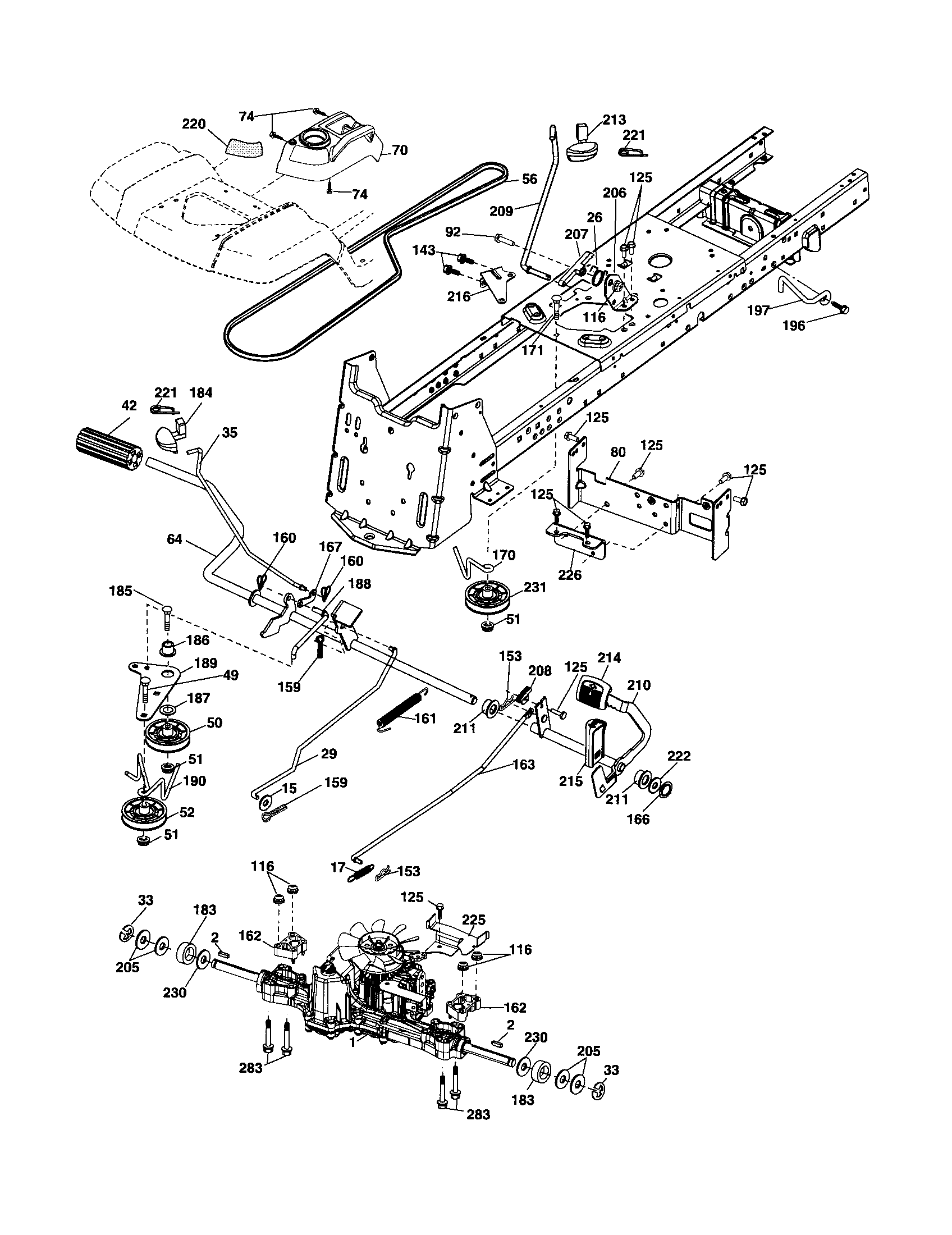 Husqvarna YTH2454 drive diagram