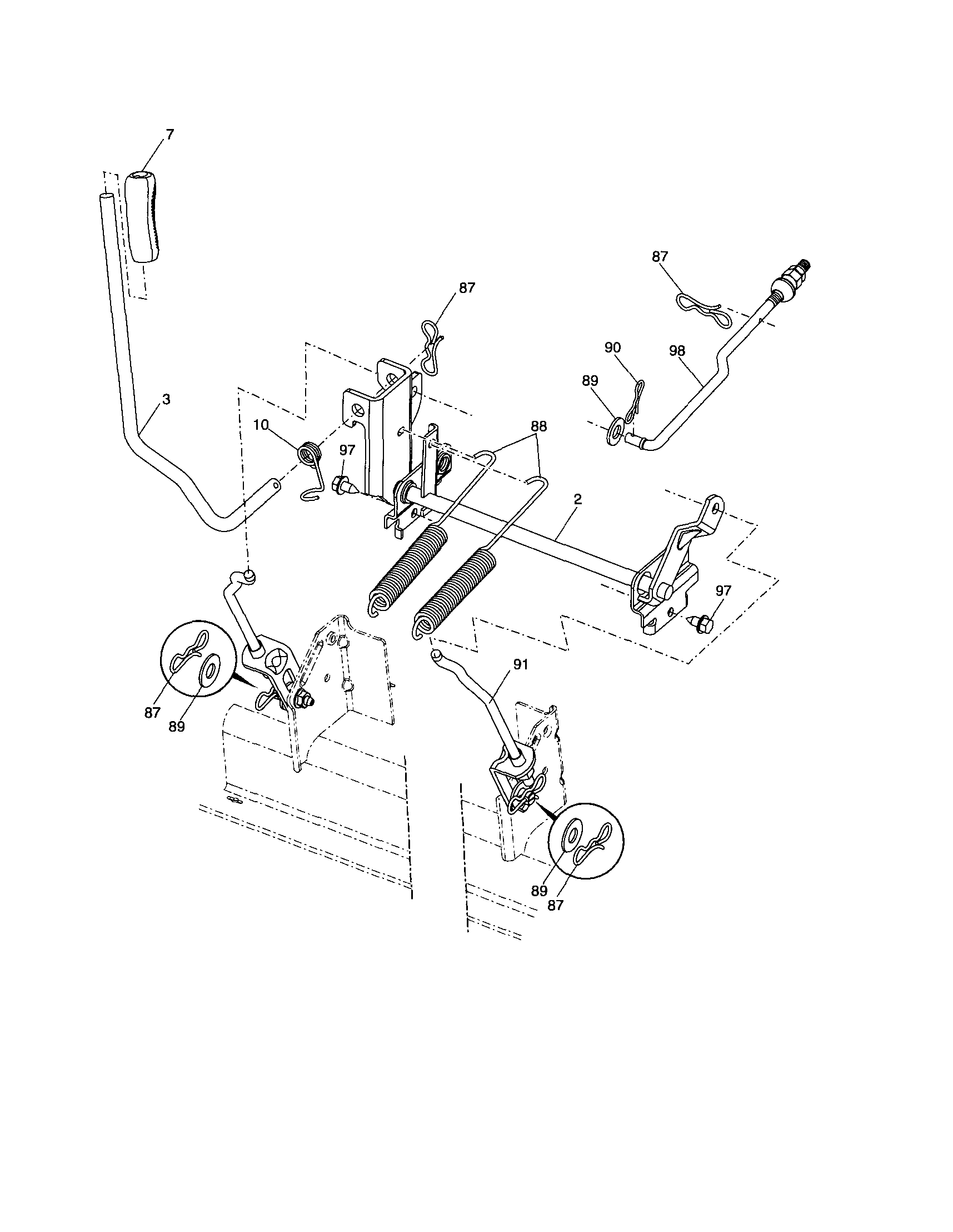 Husqvarna YTH2454 mower lift diagram