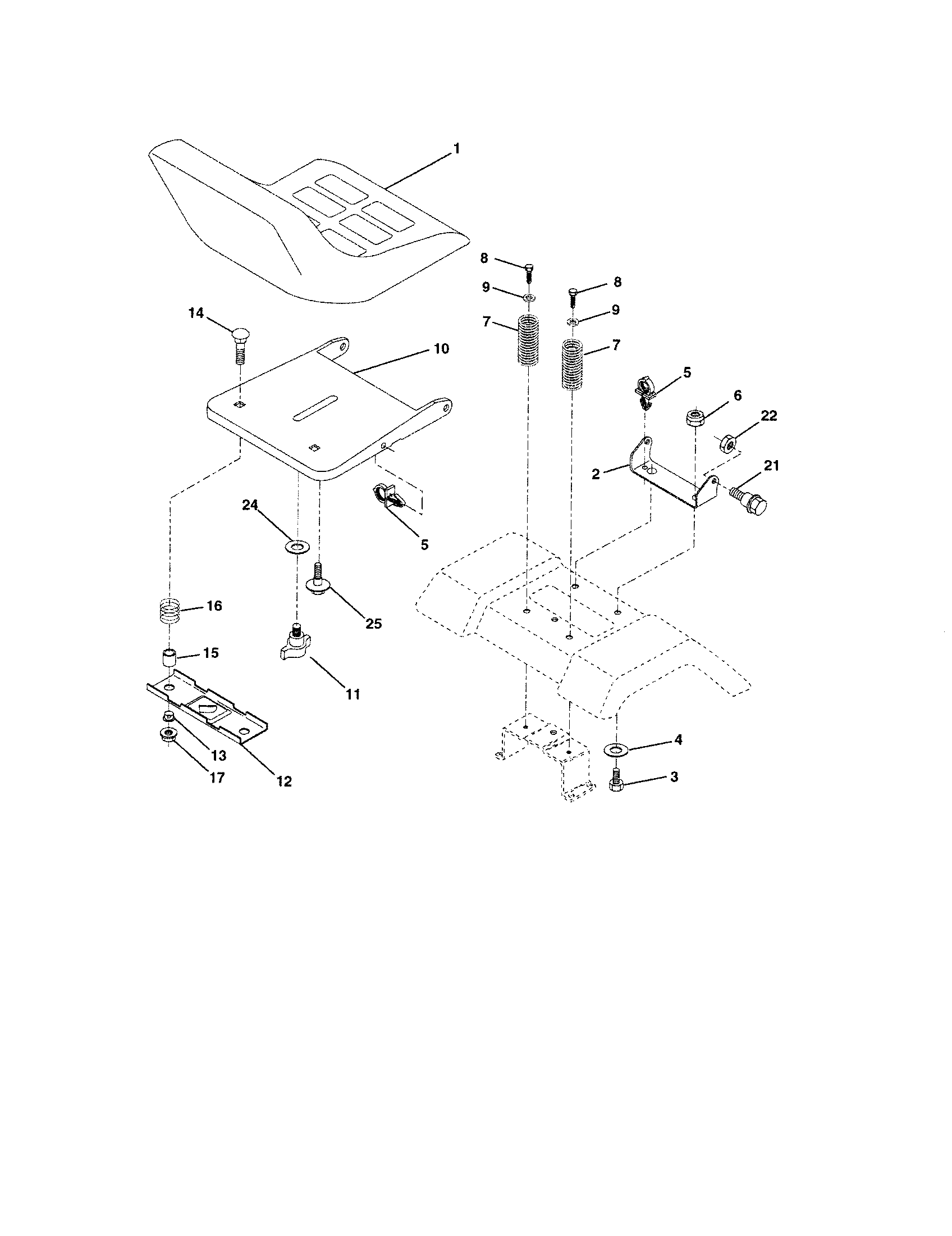 Craftsman 917273811 seat assembly diagram