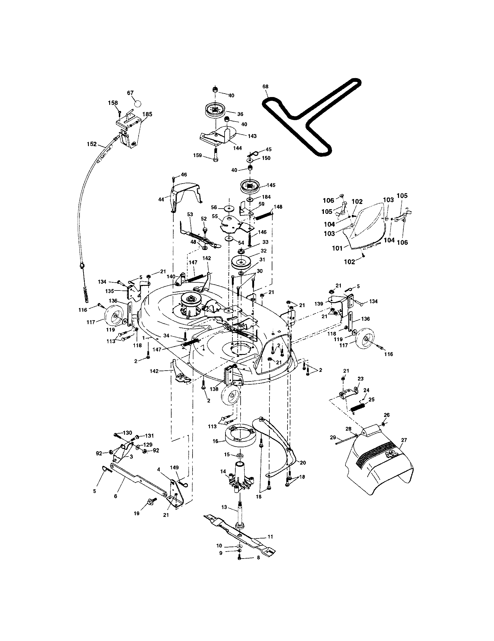 Craftsman 917273811 mower deck diagram