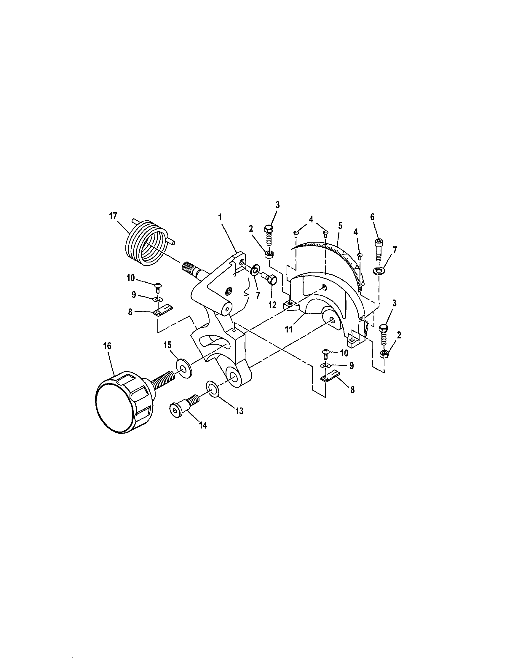 Ryobi TS1340 support bracket/pivot support diagram