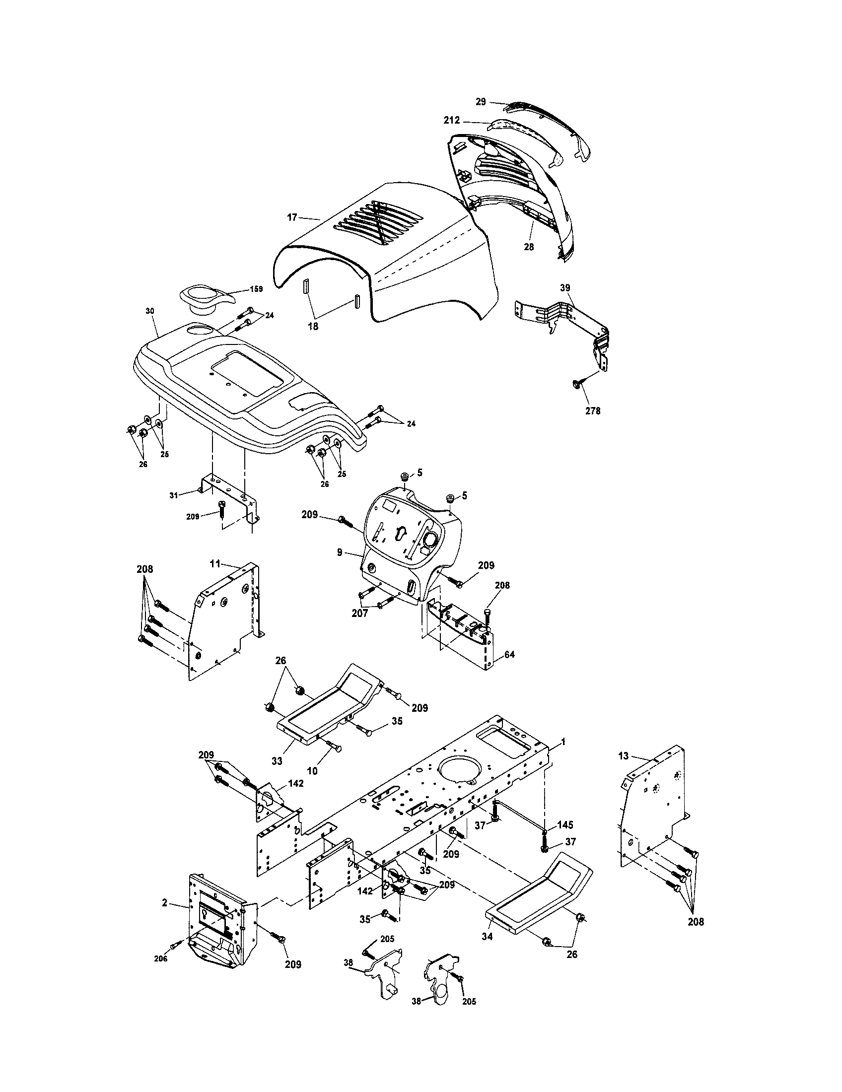 Craftsman 917287050 chassis and enclosures diagram