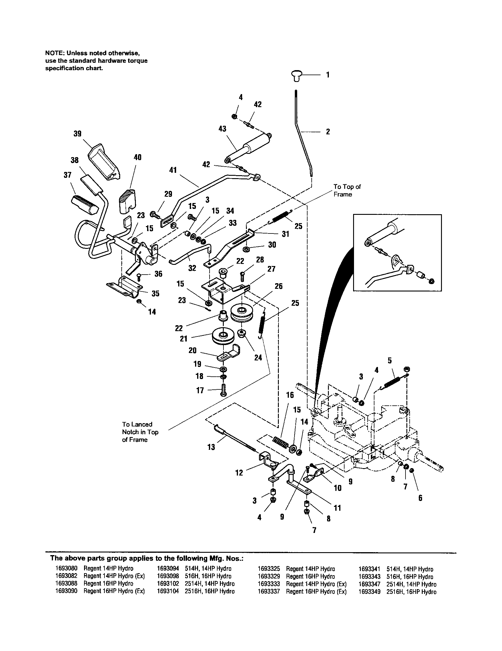 Simplicity 1693082 control linkage diagram