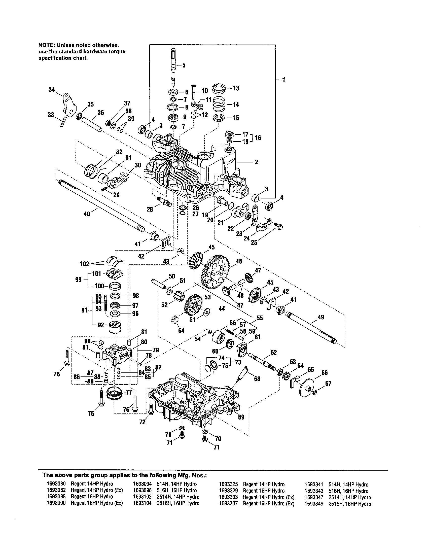Simplicity 1693082 tuff torq transaxle diagram