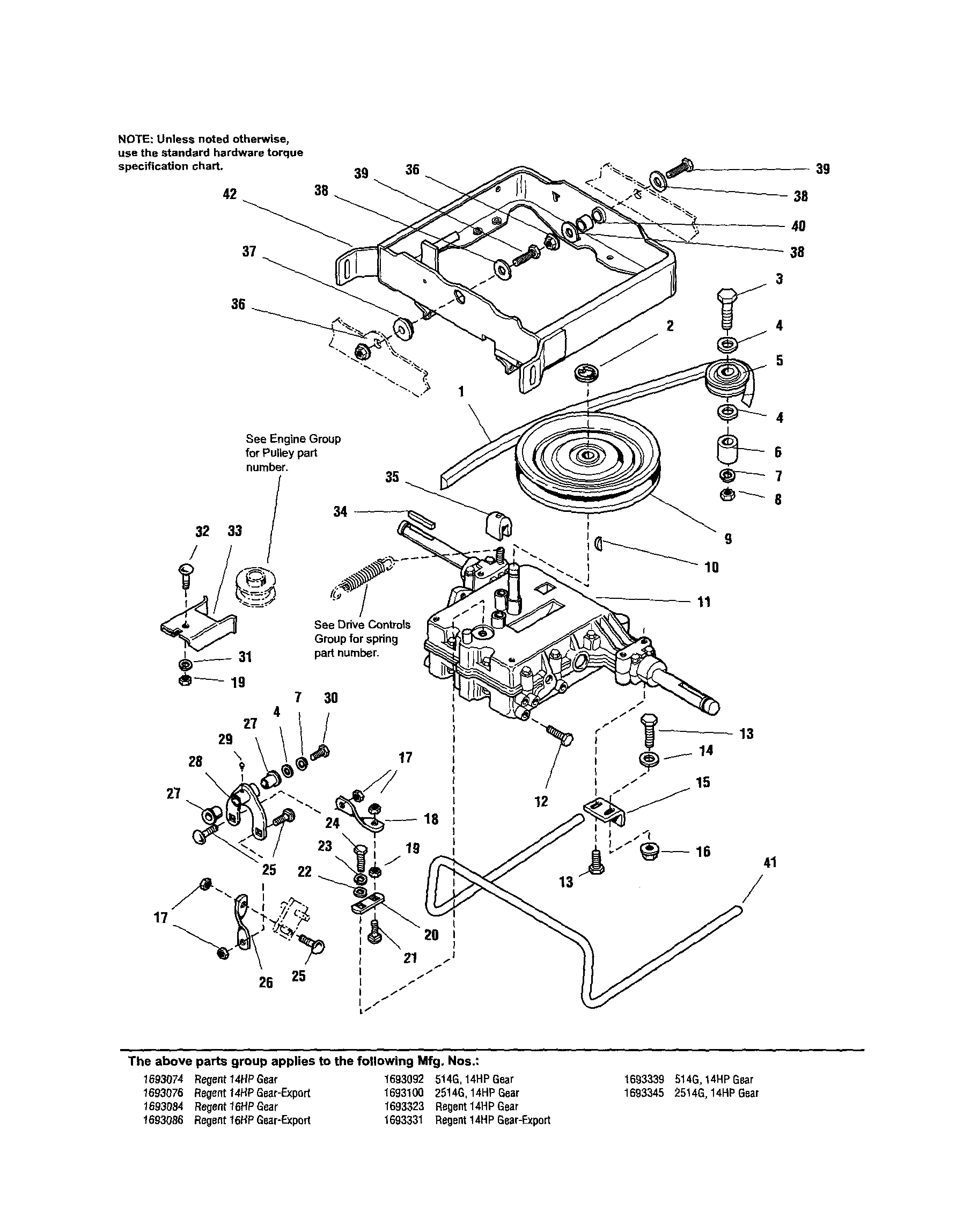 Simplicity 1693086 transmission/belt/carrier diagram