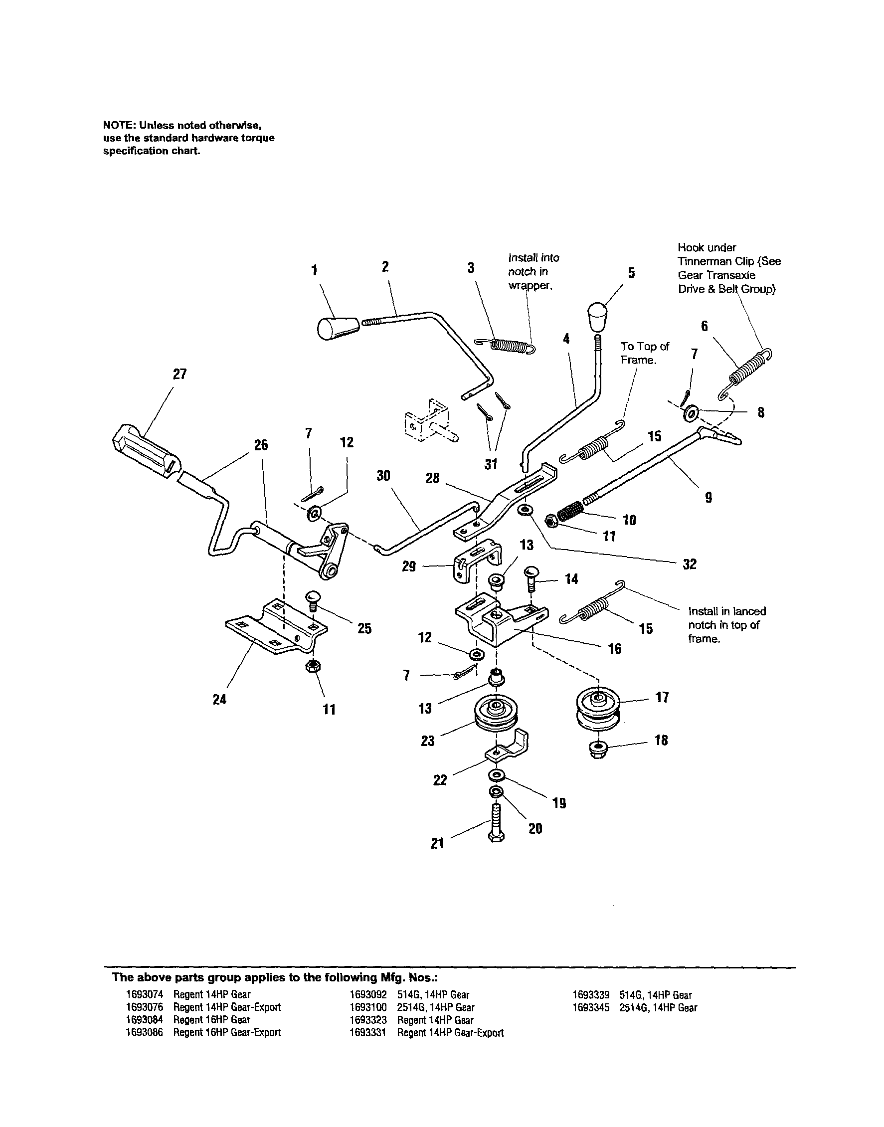 Simplicity 1693086 drive controls diagram