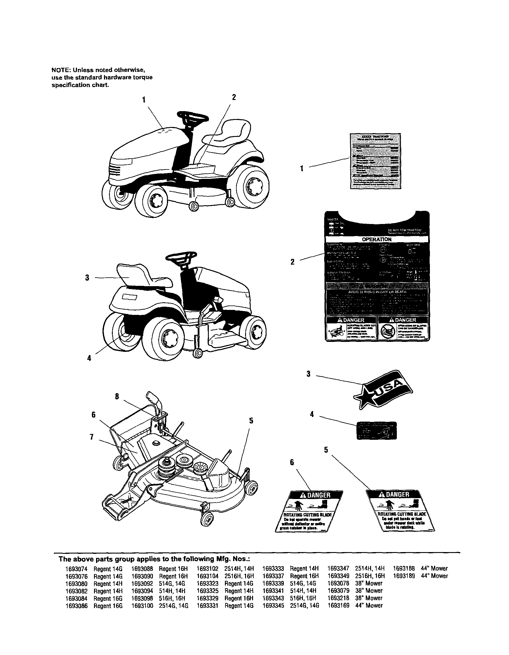 Simplicity 1693086 decals-safety & common diagram