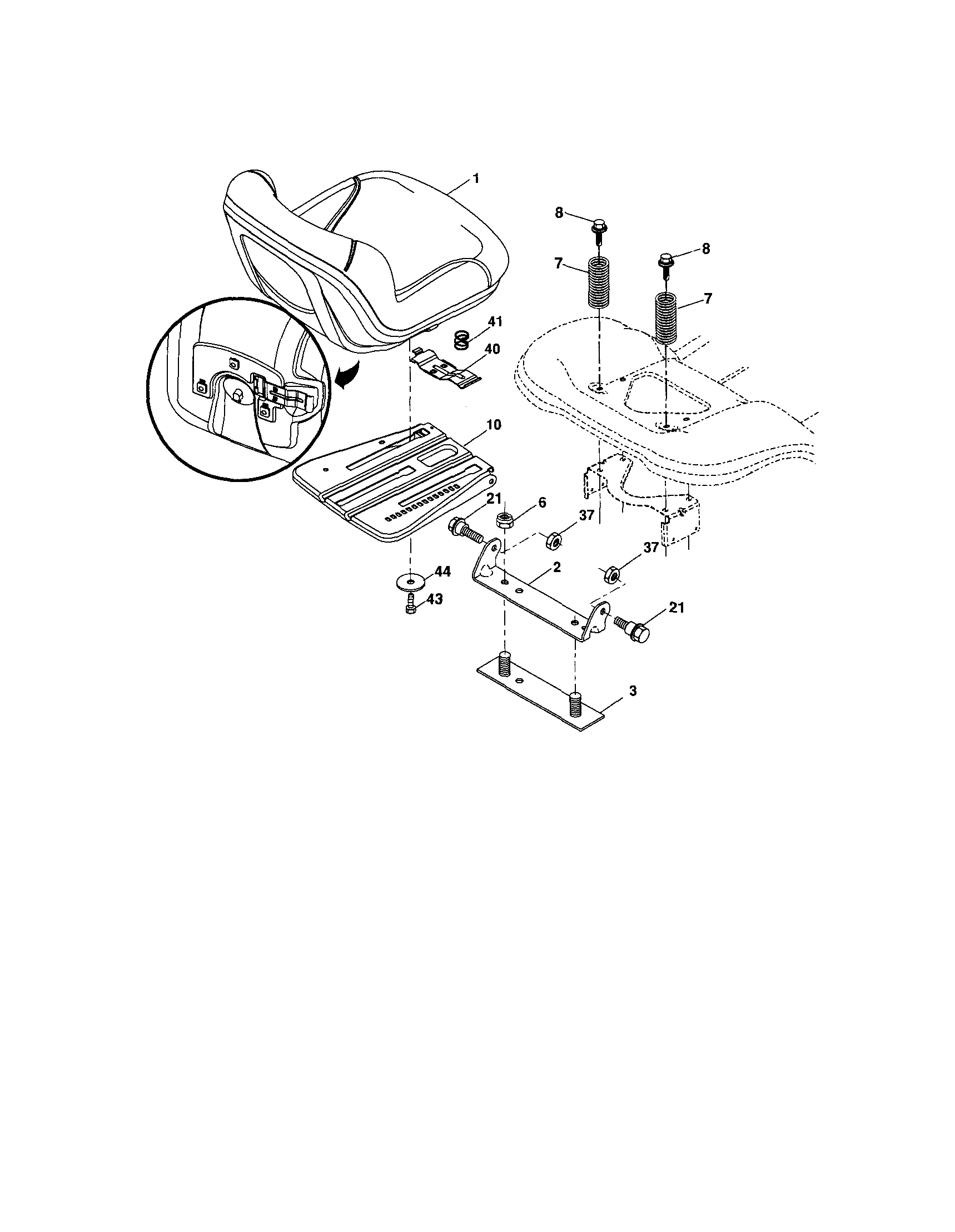 Craftsman 917287460 seat assembly diagram