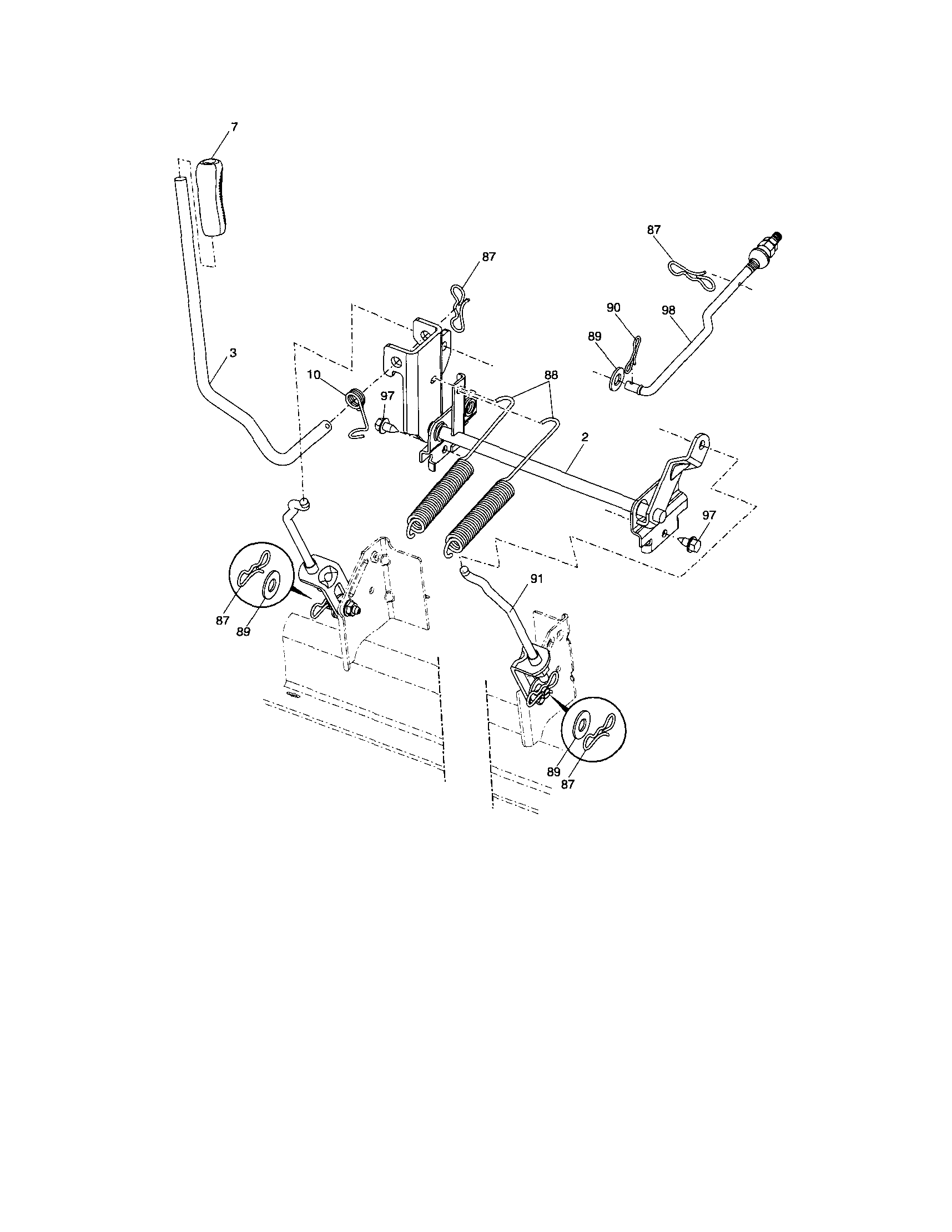 Craftsman 917287460 lift assembly diagram