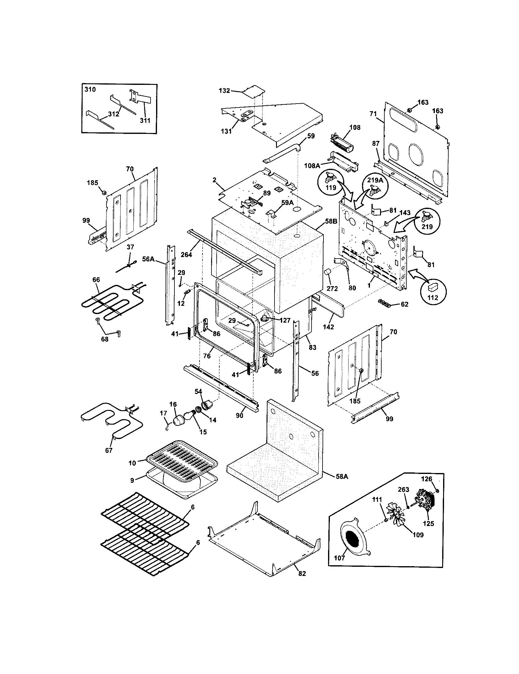 Frigidaire FEB30S6FCC body diagram