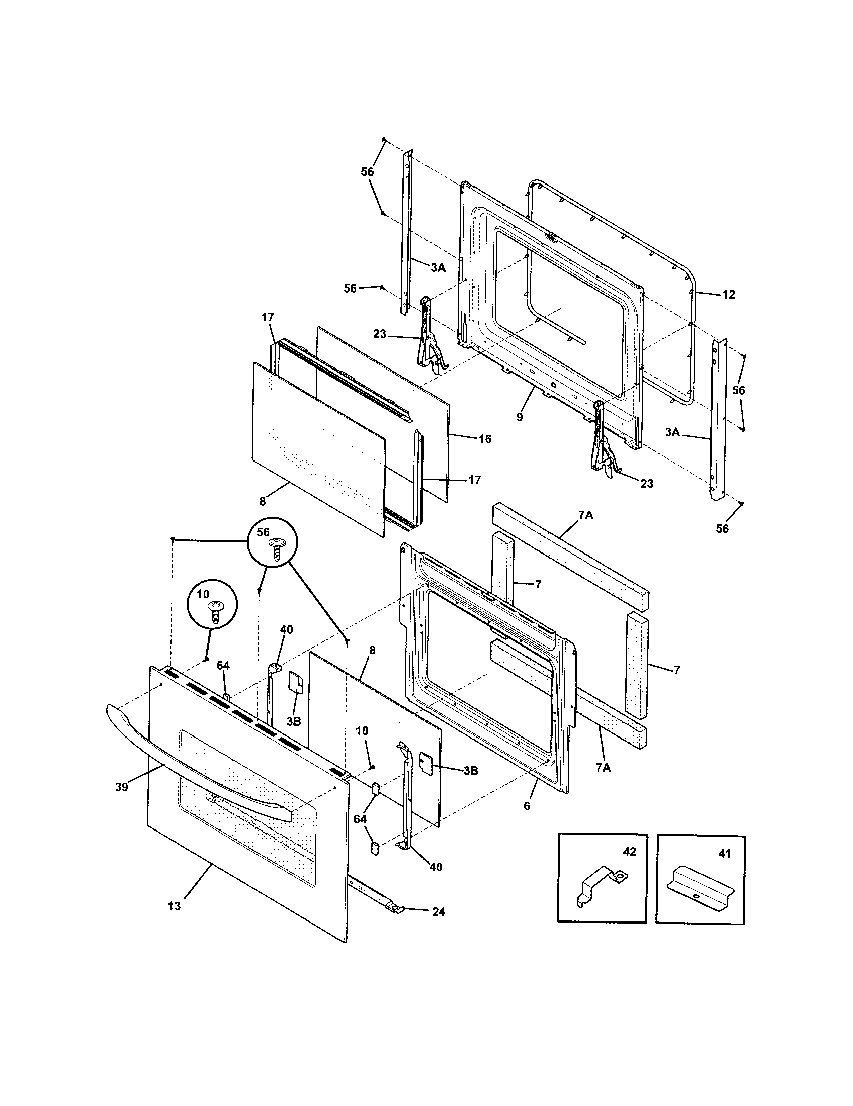 Frigidaire FEB30S6FCC door diagram
