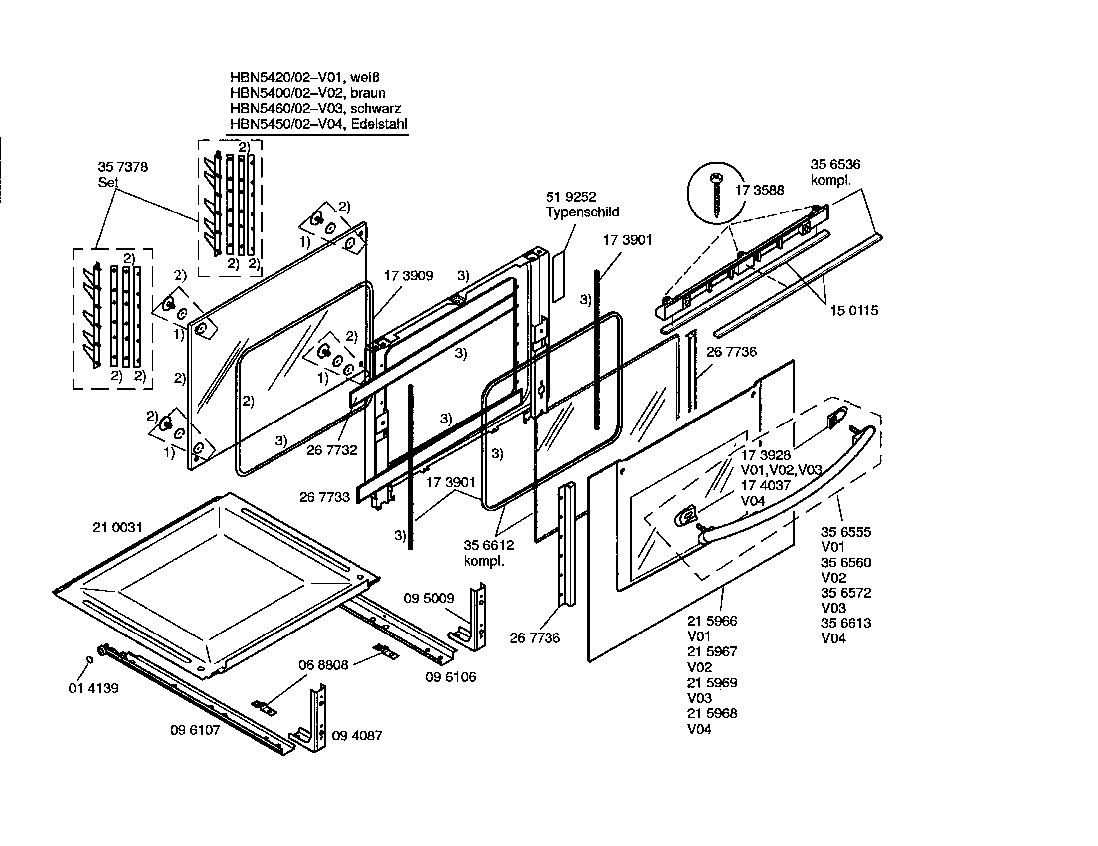 Bosch HBN5420/02 door diagram
