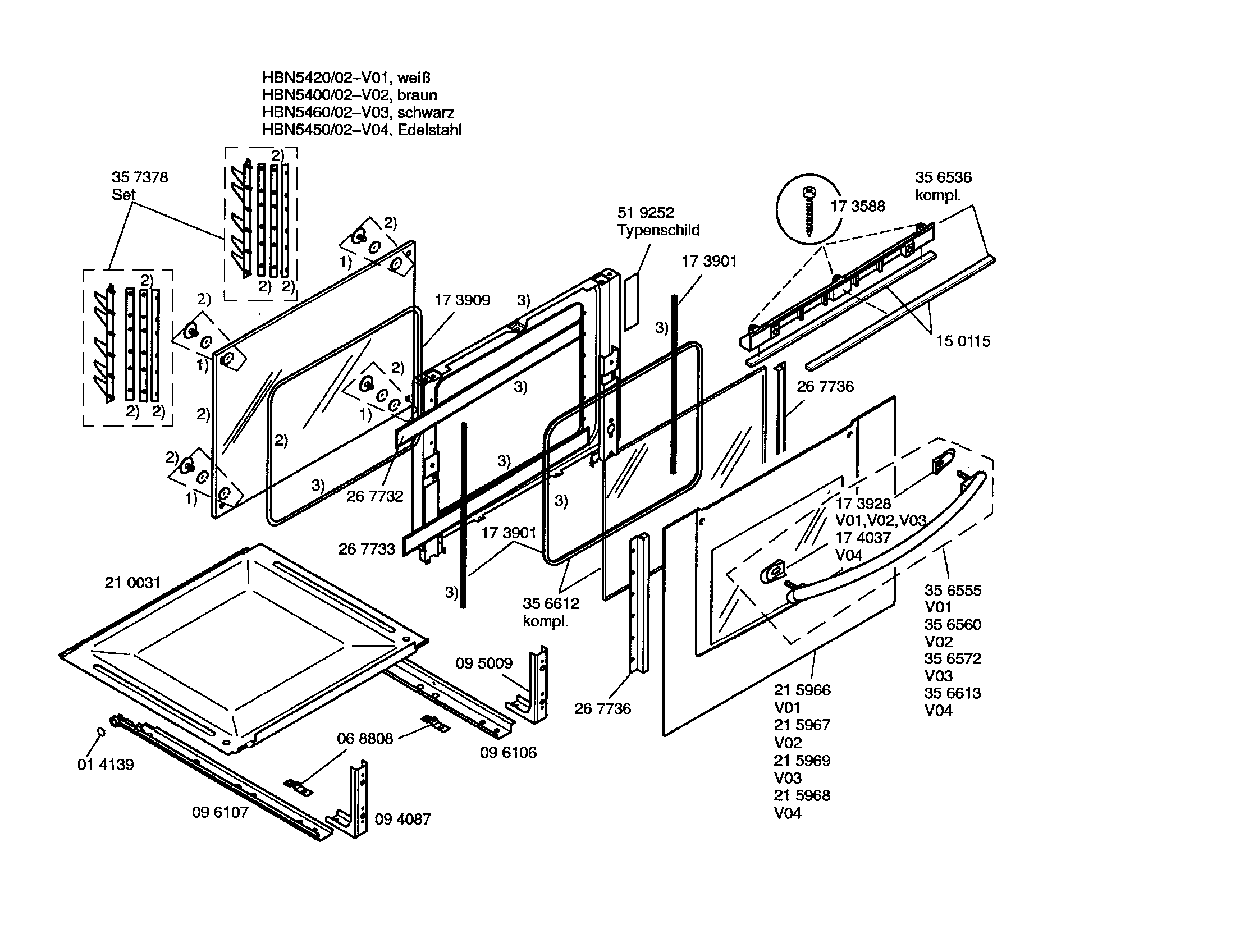 Bosch HBN5450SK/02 door diagram