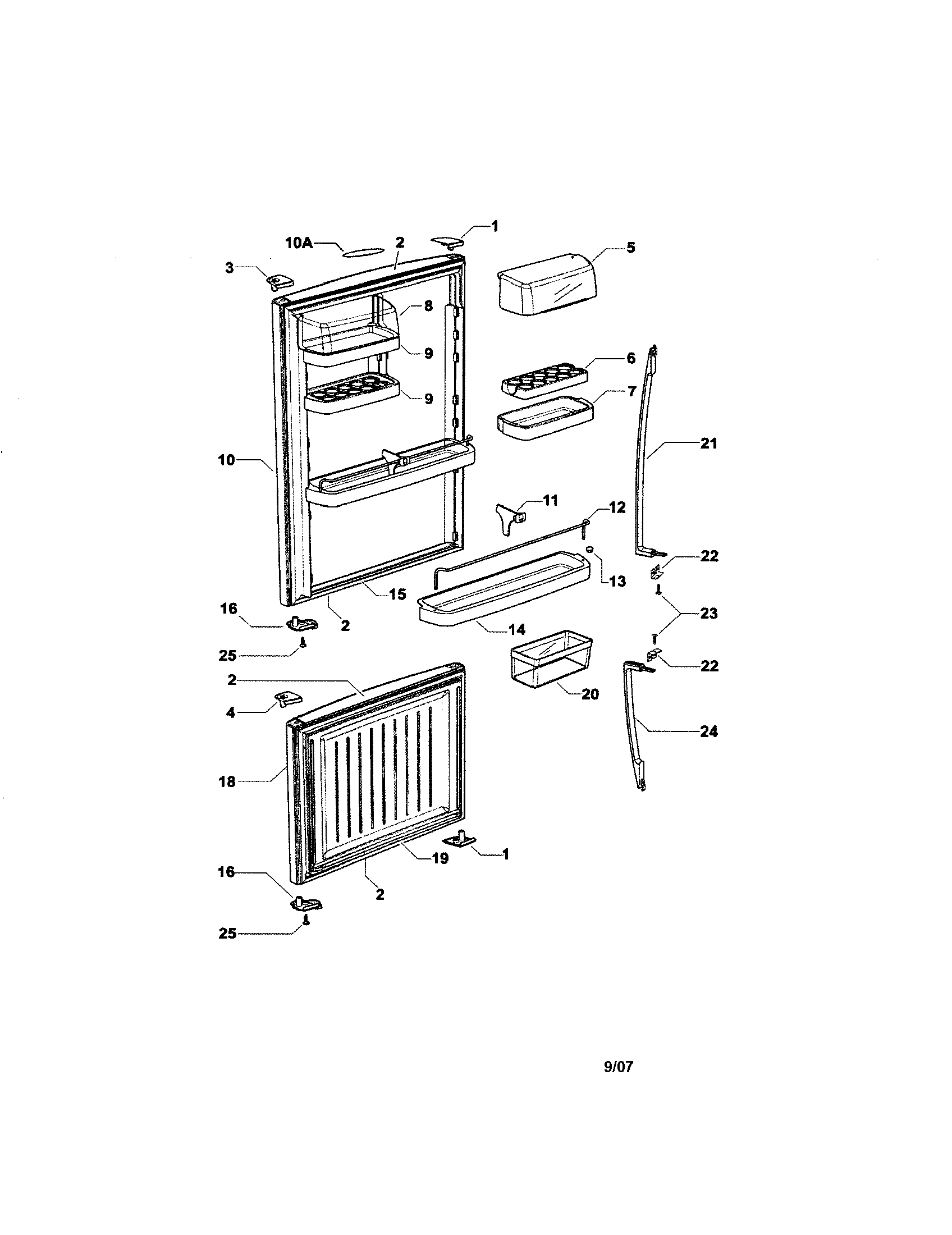 Fisher & Paykel E522BRM-21637A doors diagram