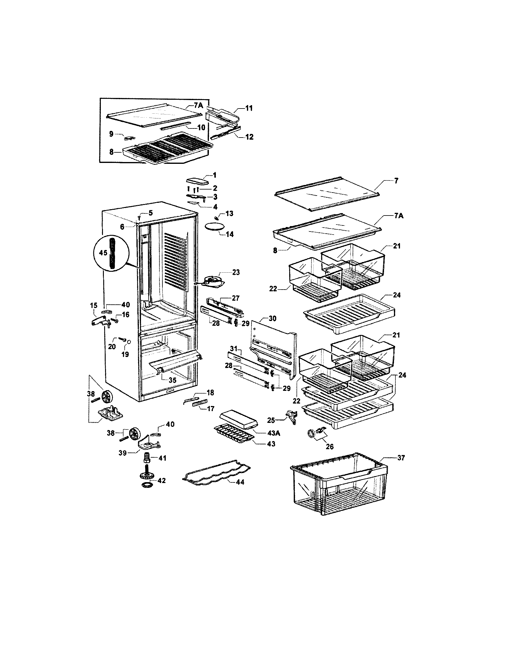 Fisher & Paykel E522BLX-21640A cabinet diagram
