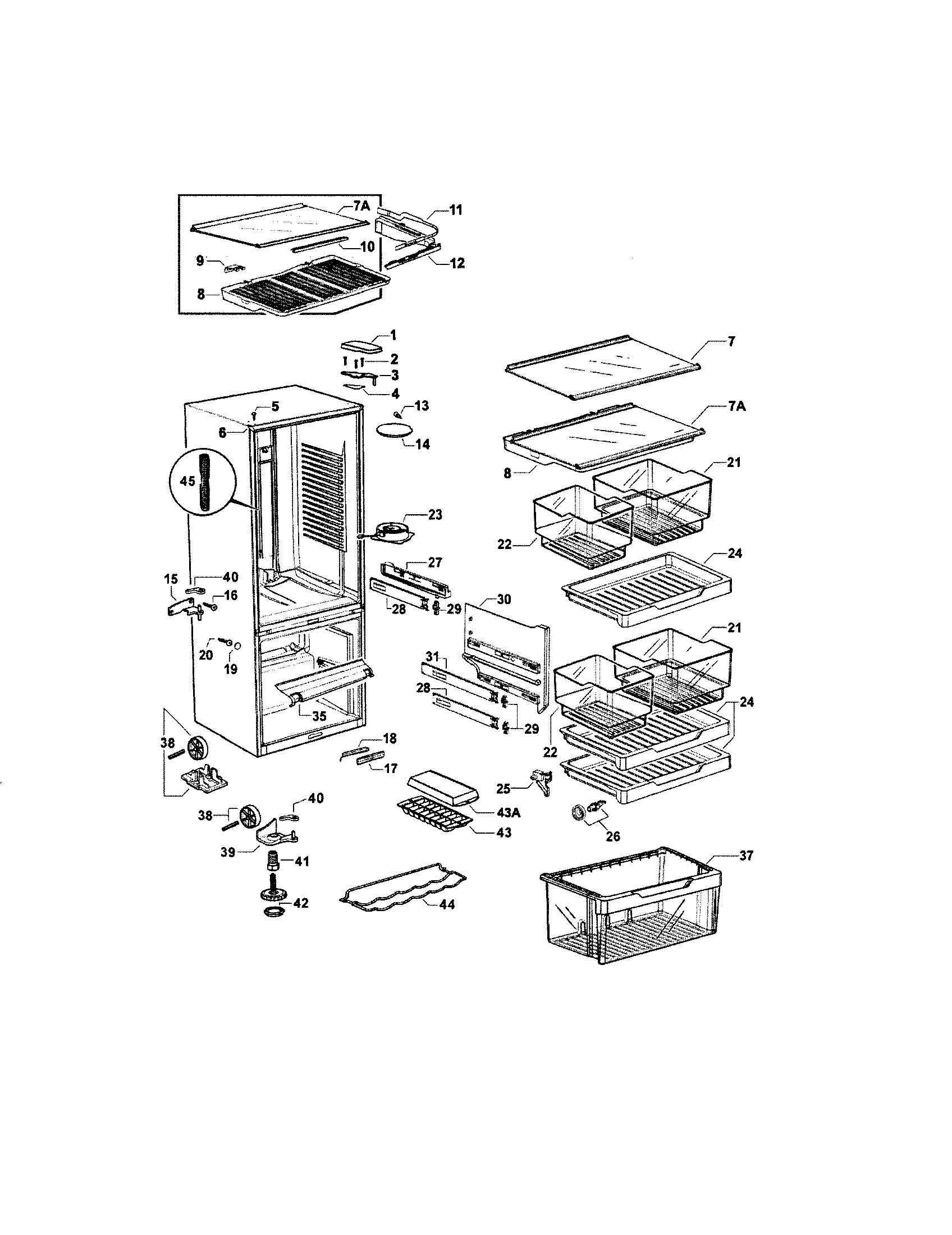 Fisher & Paykel E522BLX-21640F cabinet diagram