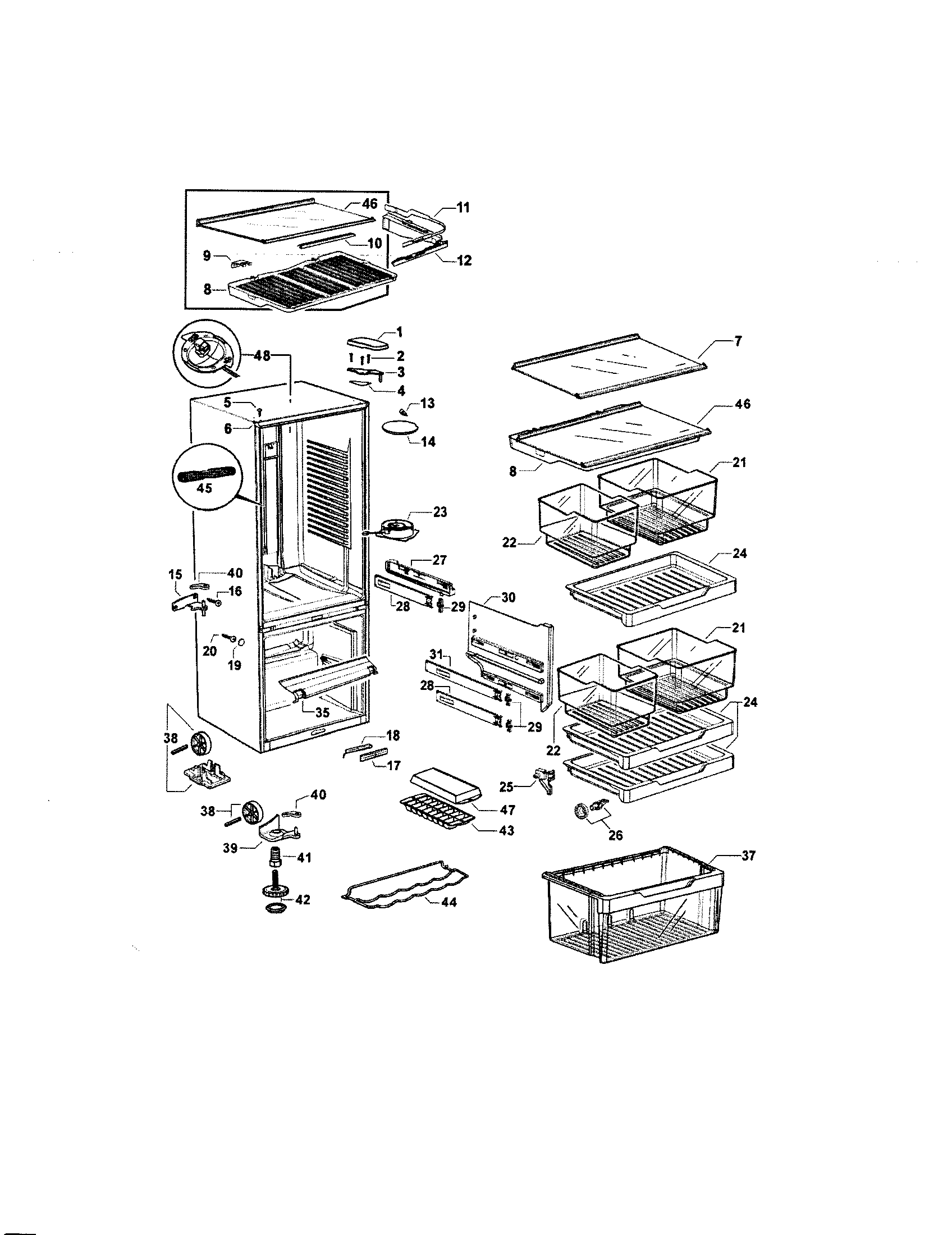 Fisher & Paykel E522BRE-21768E cabinet diagram