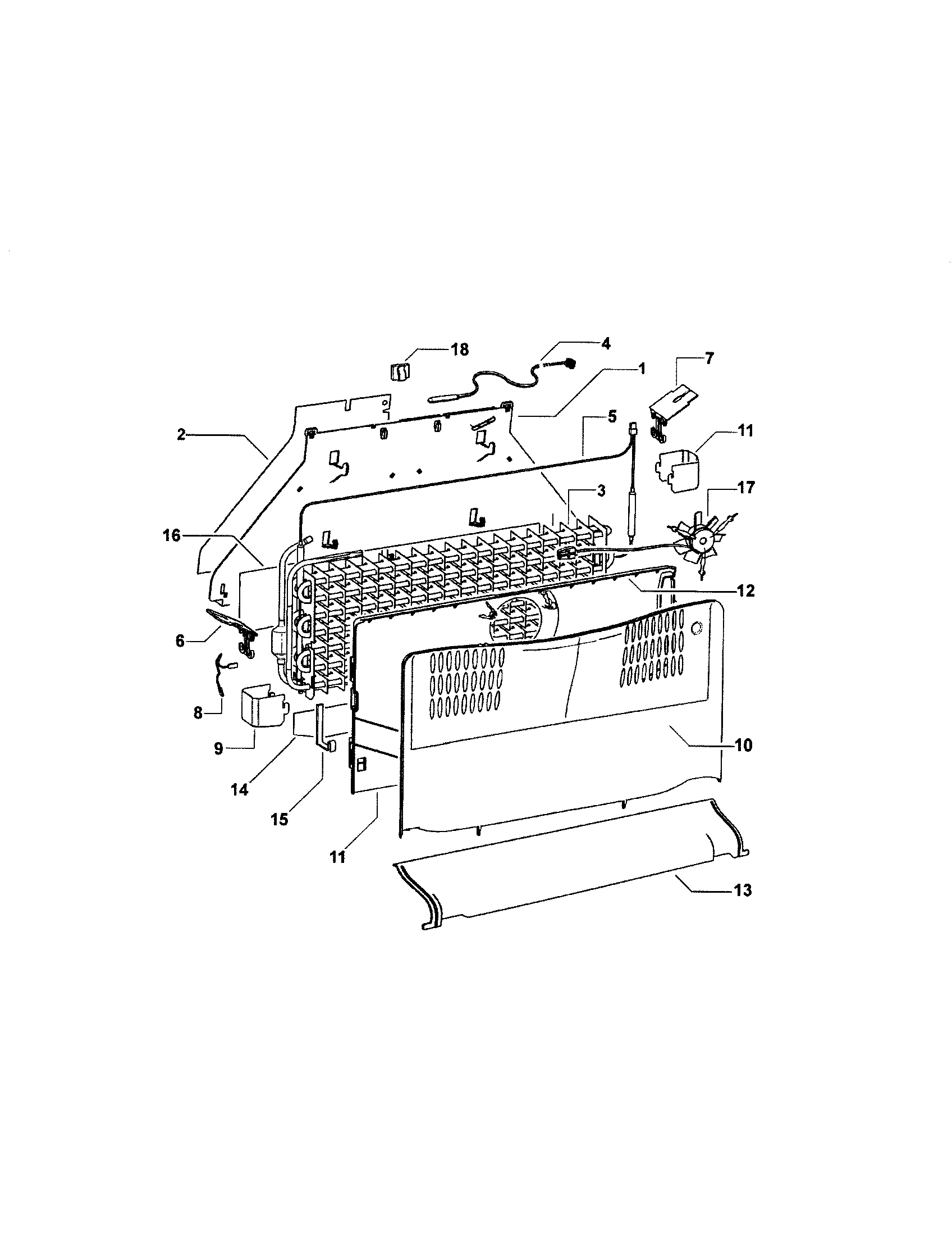 Fisher & Paykel E522BRE-21768E fan/covers/evaporator diagram