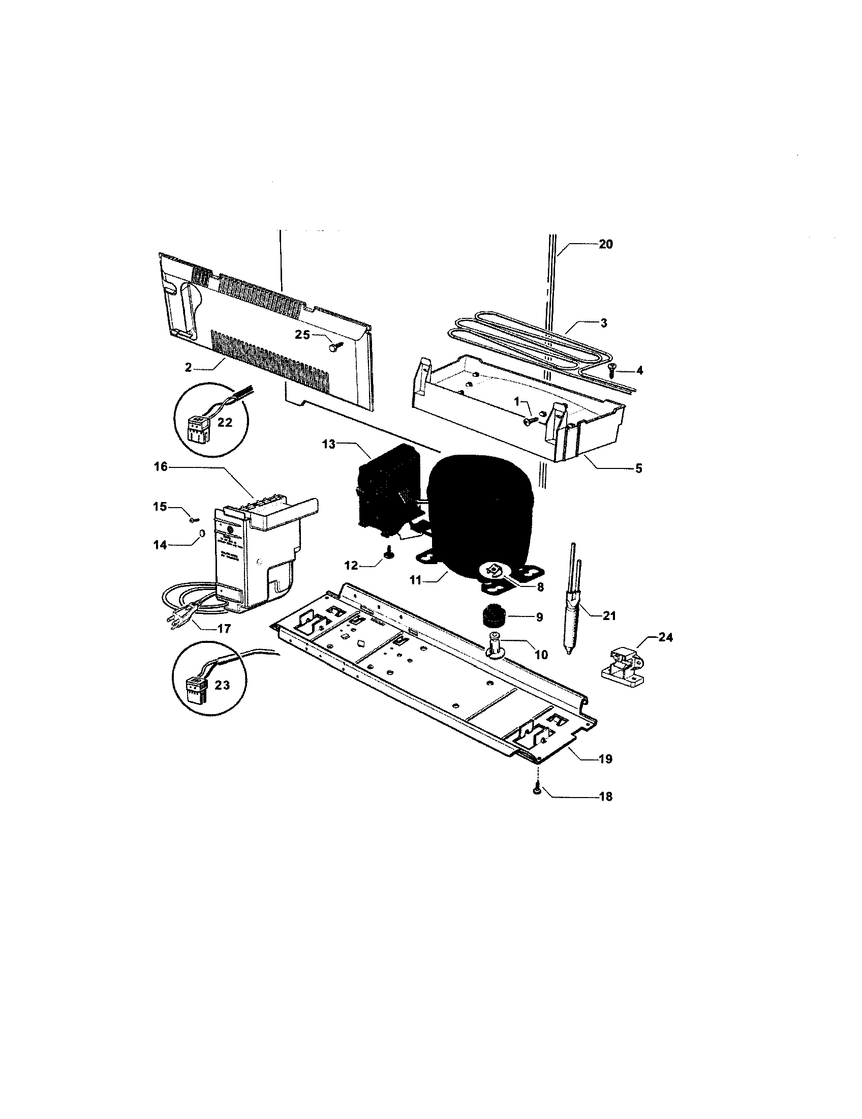 Fisher & Paykel E522BRE-21768E compressor/power module diagram