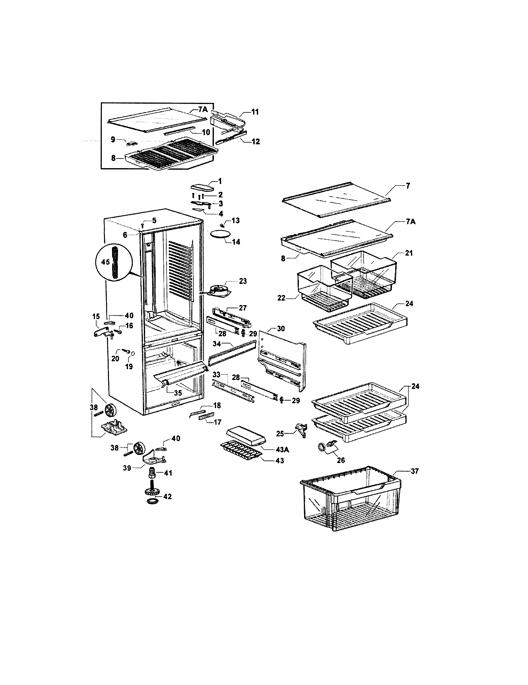 Fisher & Paykel E522BRT-21925A cabinet diagram