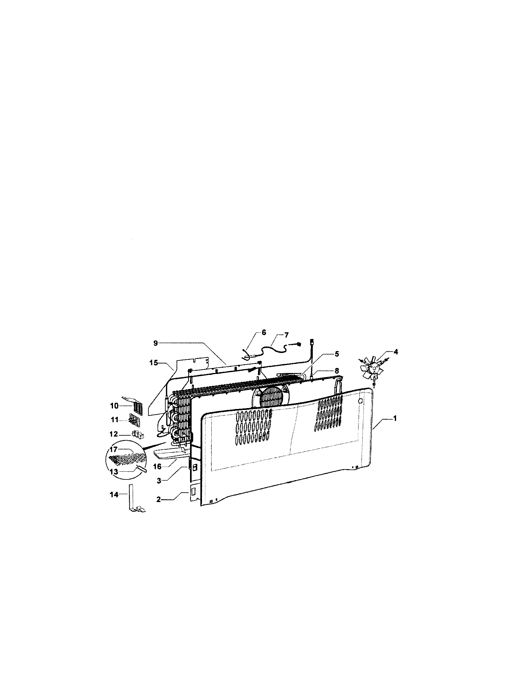 Fisher & Paykel E522BRT-21925D fan/covers/evaporator diagram