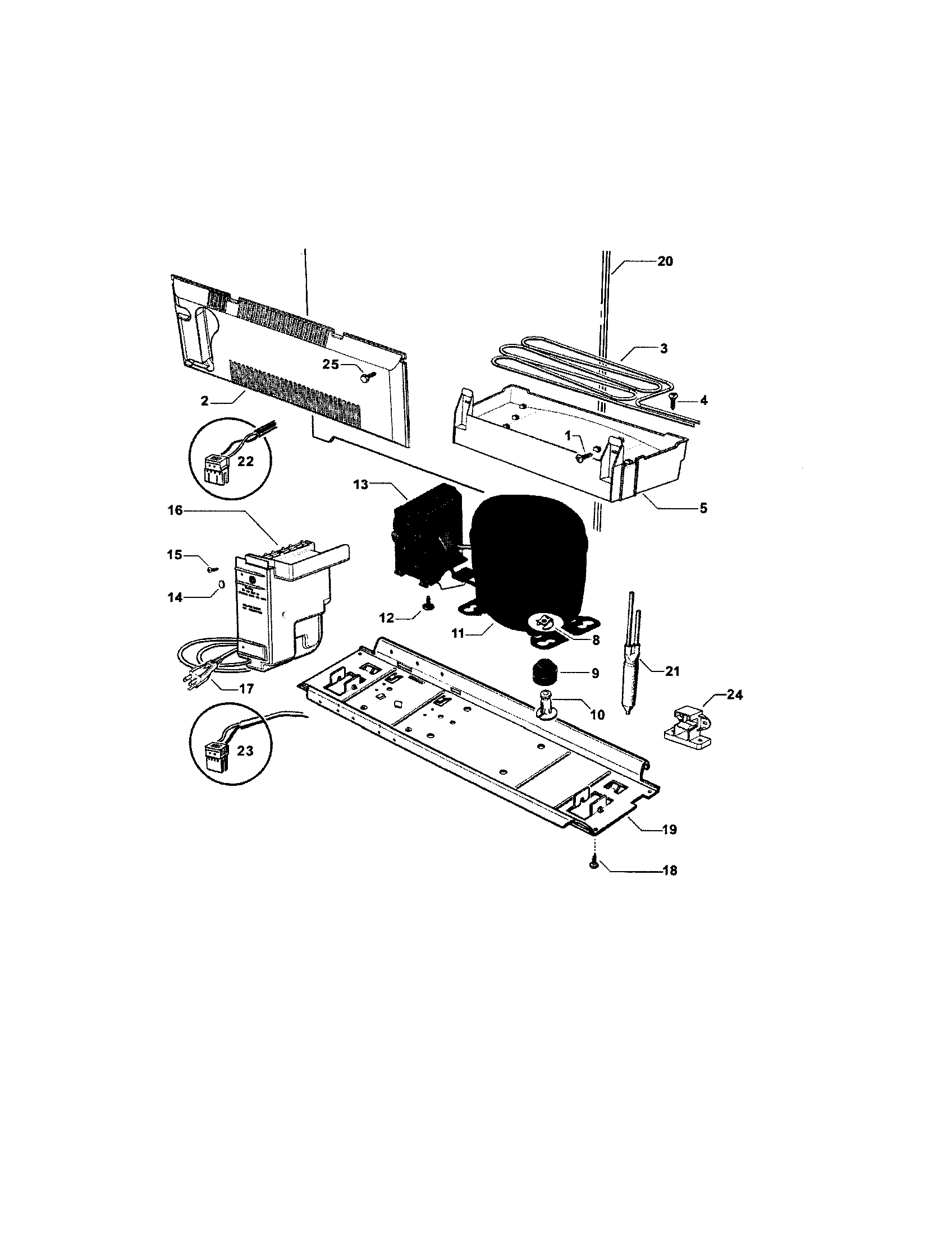 Fisher & Paykel E522BRT-21925D compressor/power module diagram