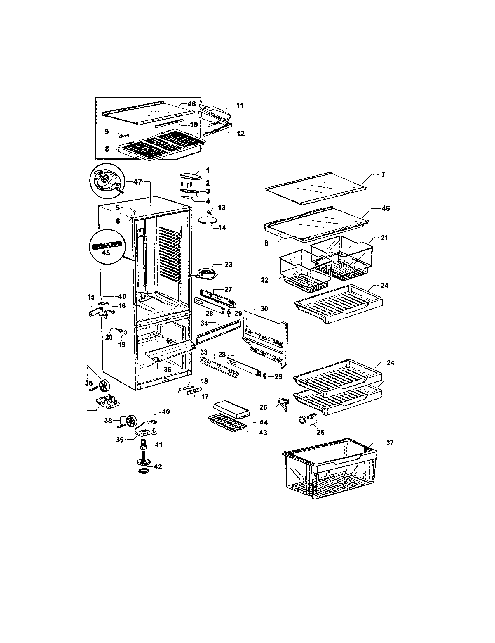 Fisher & Paykel E522BRT-21925E cabinet diagram